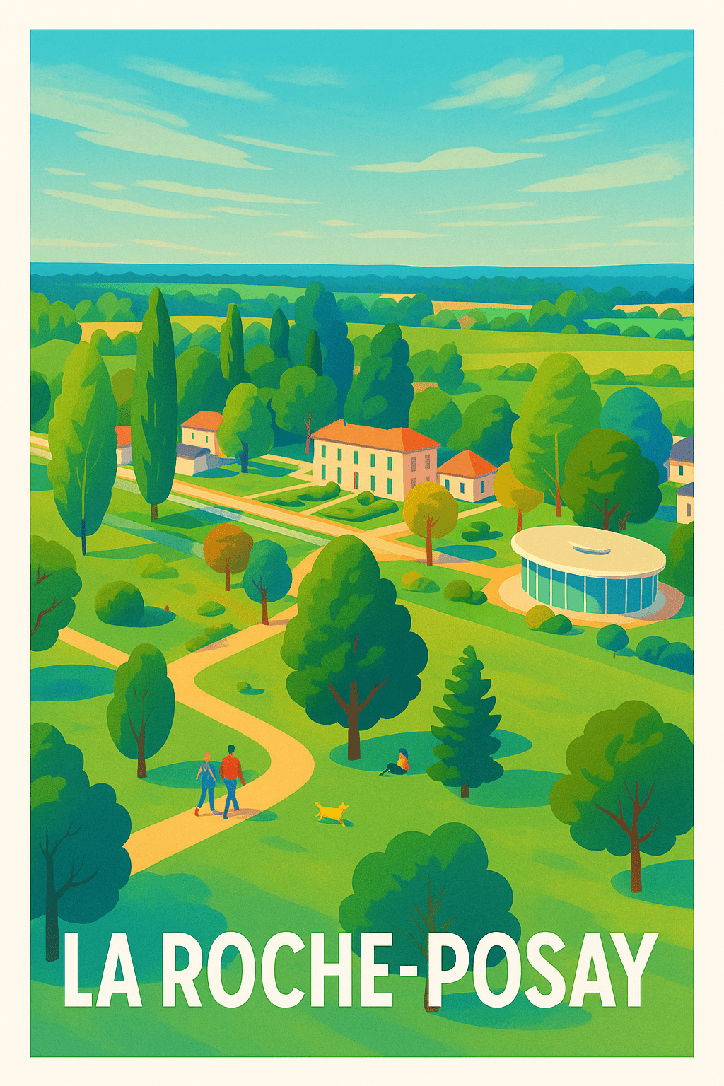 Vienne France Pas de Cadre / 20 × 30cm Affiche de La Roche-Posay - Douceur et nature apaisante