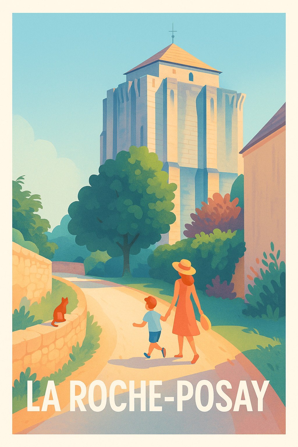 Affiche La Roche-Posay — Promenade au cœur de la douceur · poster d'art de La Roche-Posay