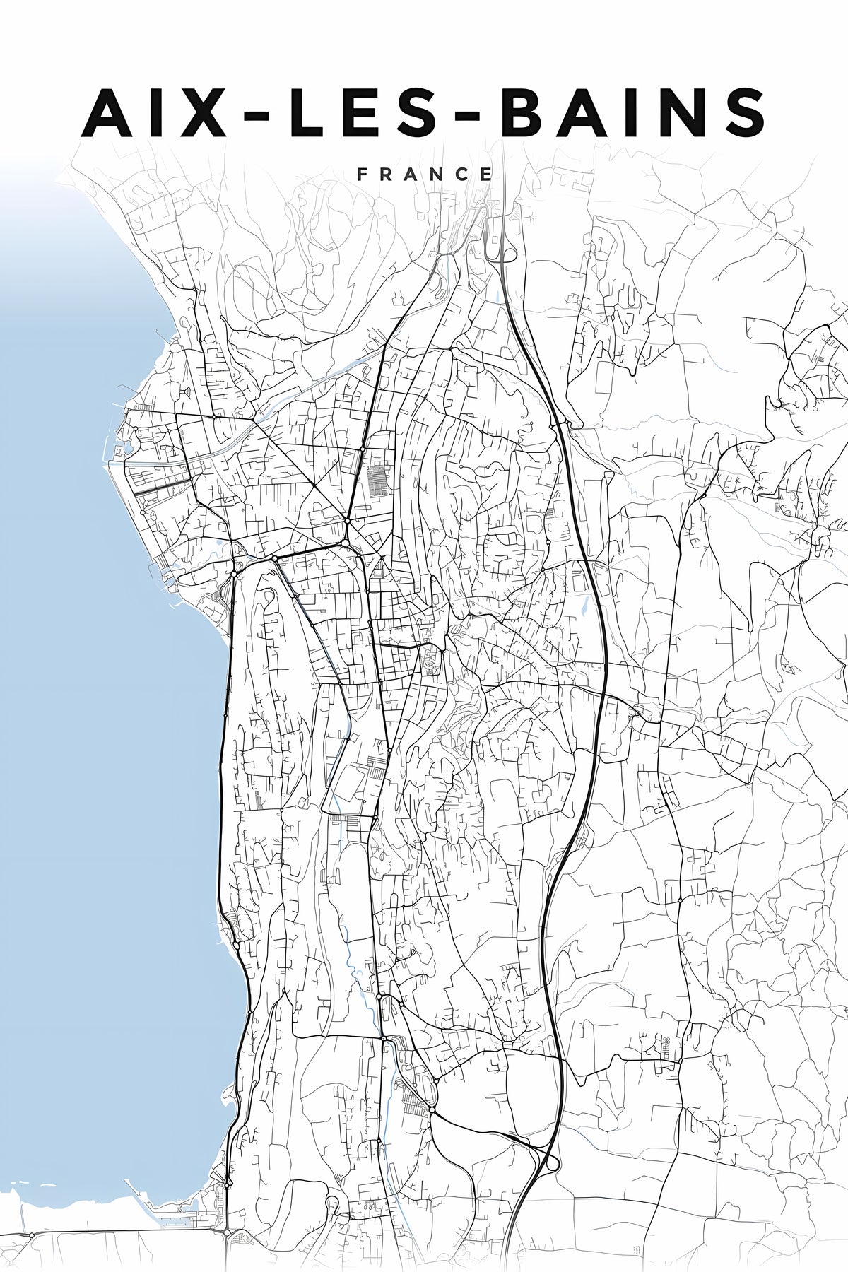 Affiche d'Aix-les-Bains, poster cartographie | Afich
