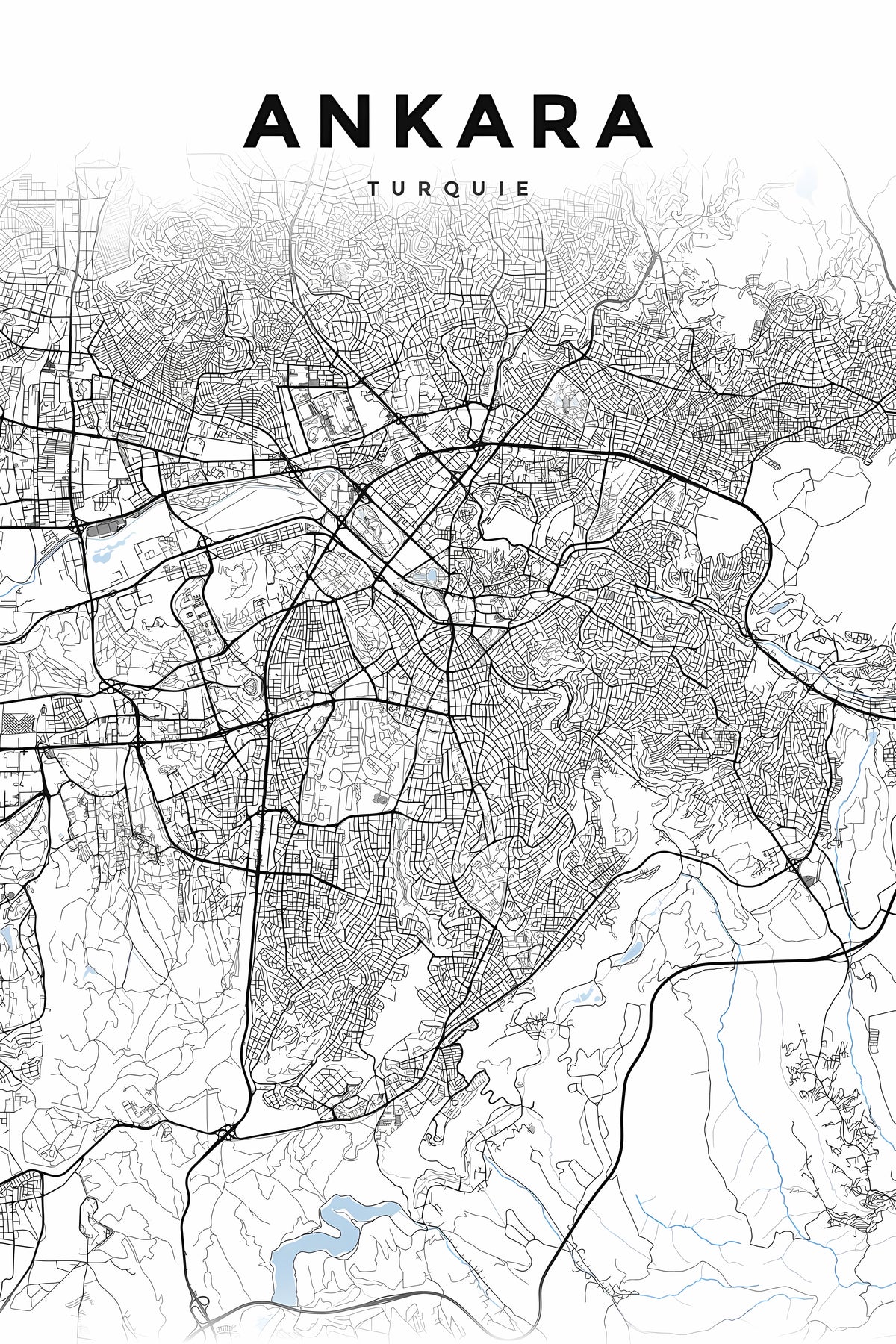 Affiche d'Ankara, poster plan de ville | Afich