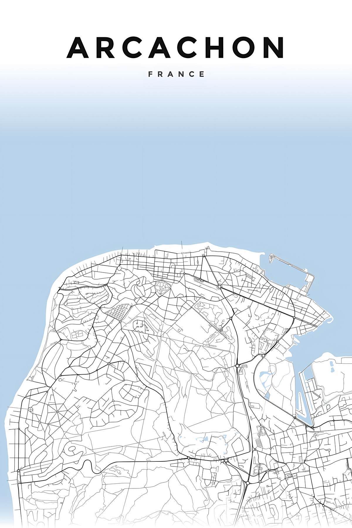 Affiche d'Arcachon, carte poster minimaliste | Afich