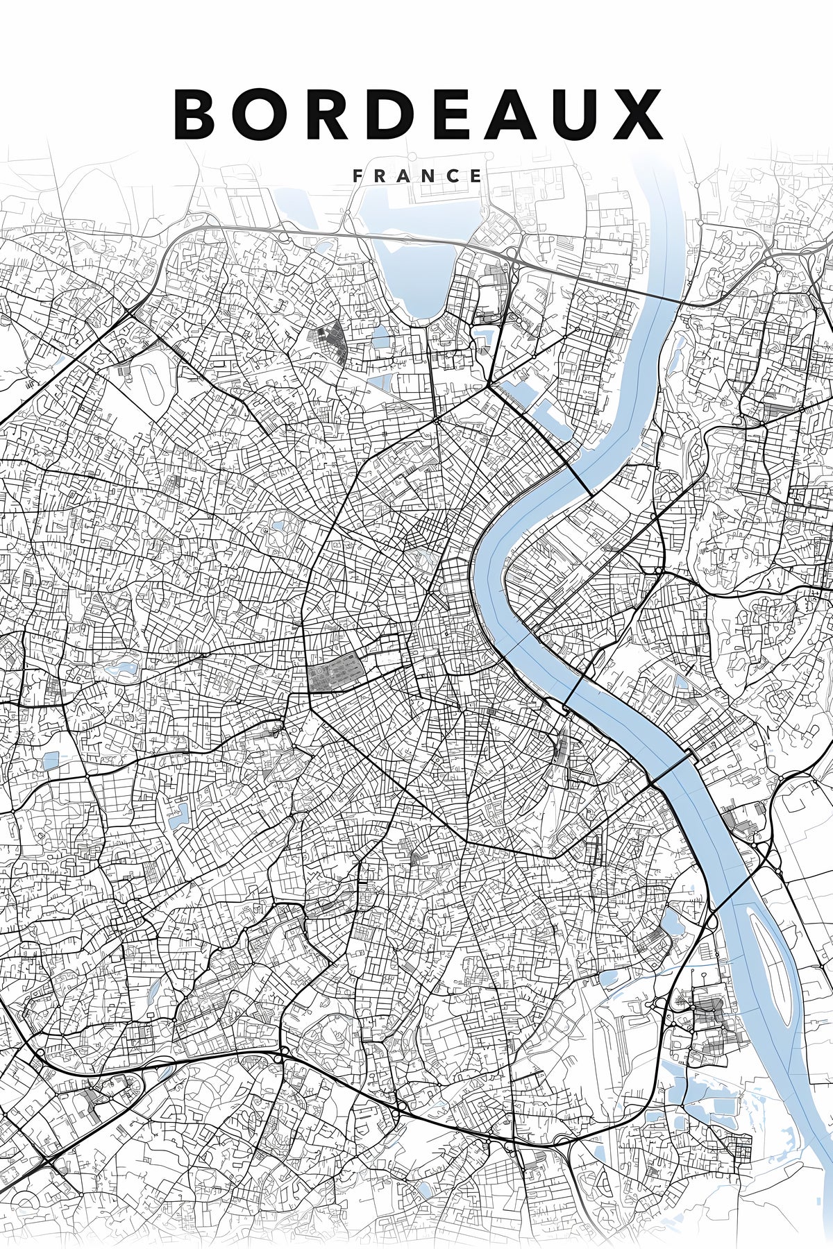 Poster de Bordeaux, poster plan de ville | Afich