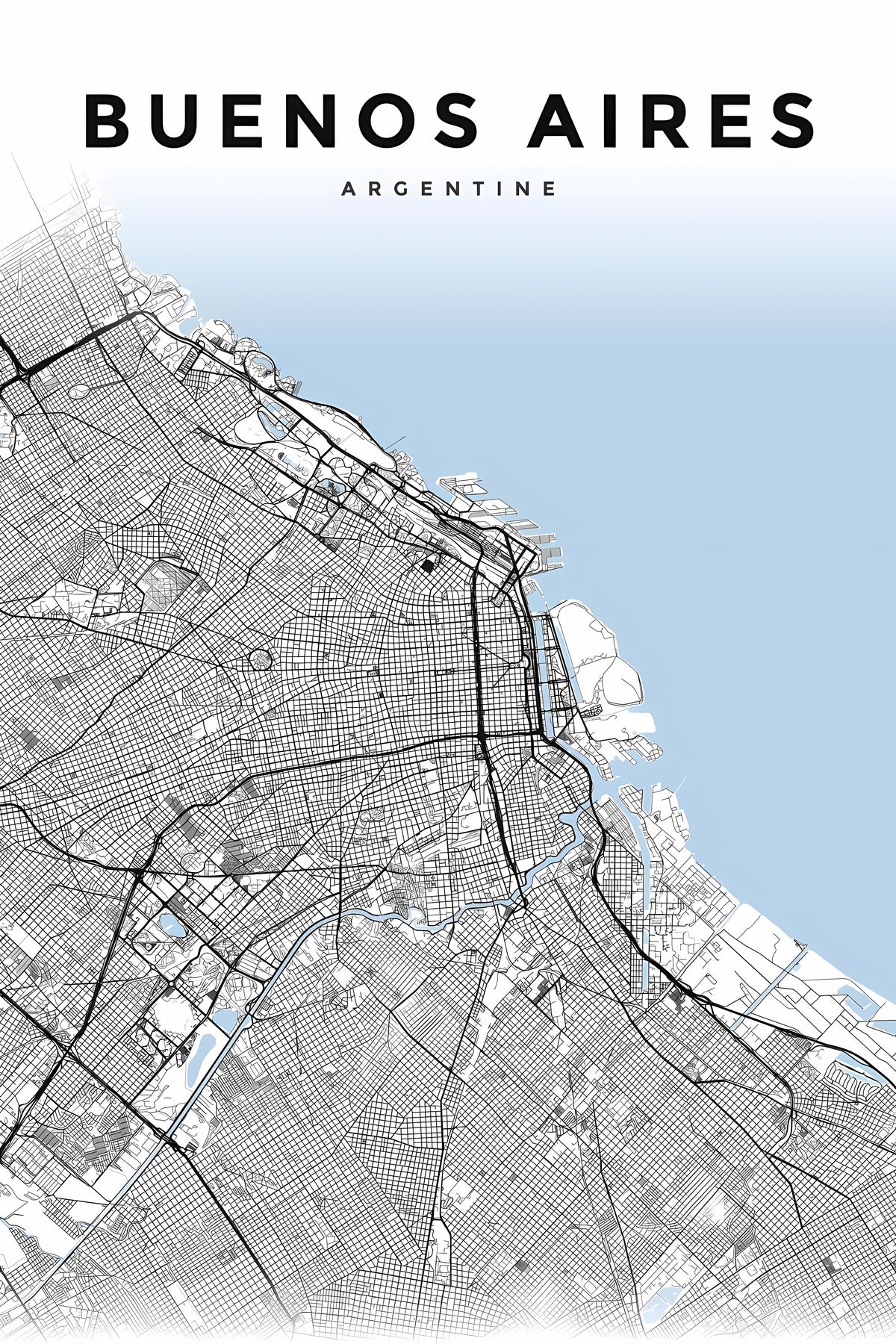 Affiche Buenos Aires, plan de ville Argentine | Afich