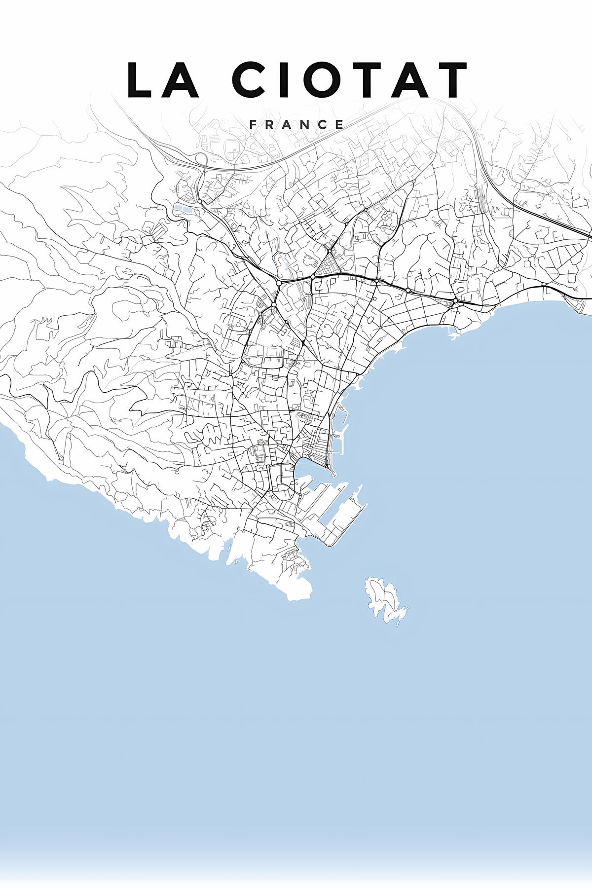 Affiche de La Ciotat, poster design minimaliste