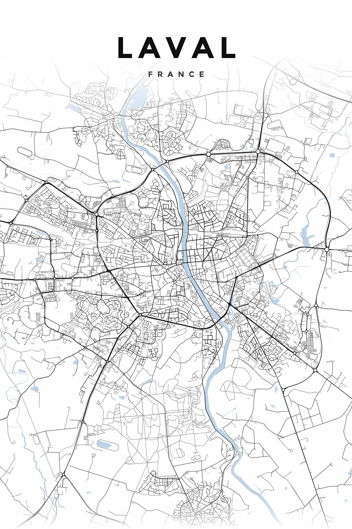 Affiche de Laval, plan de ville détaillé | Afich