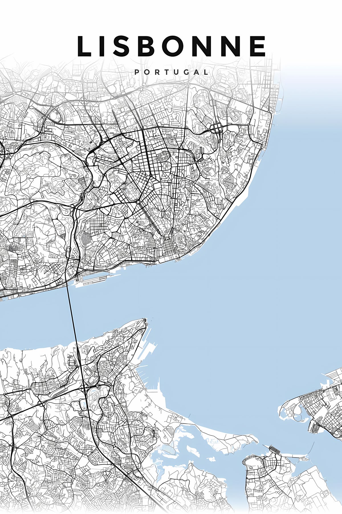 Poster de Lisbonne, plan de ville détaillé | Afich
