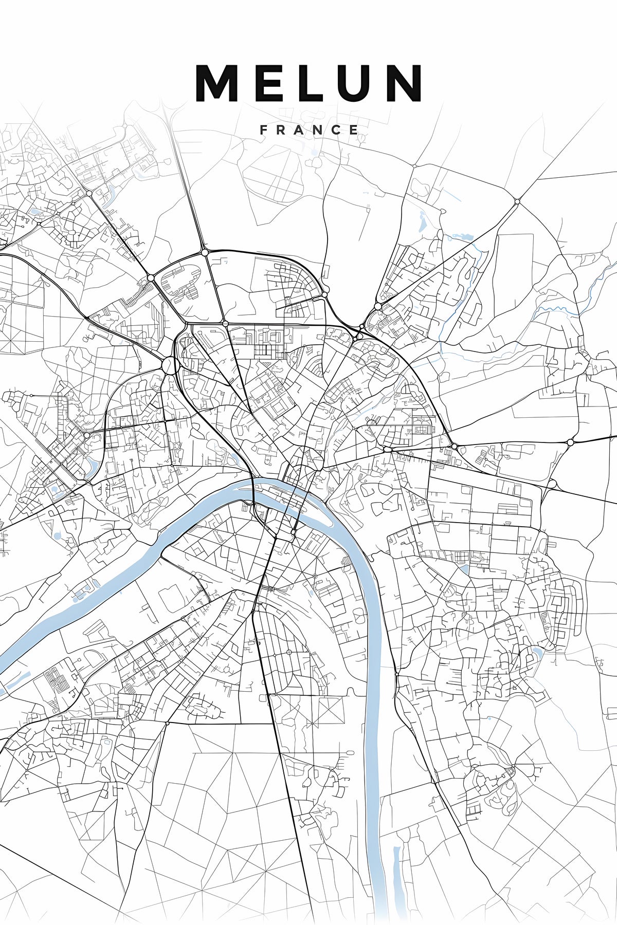 Affiche de Melun, poster cartographie | Afich