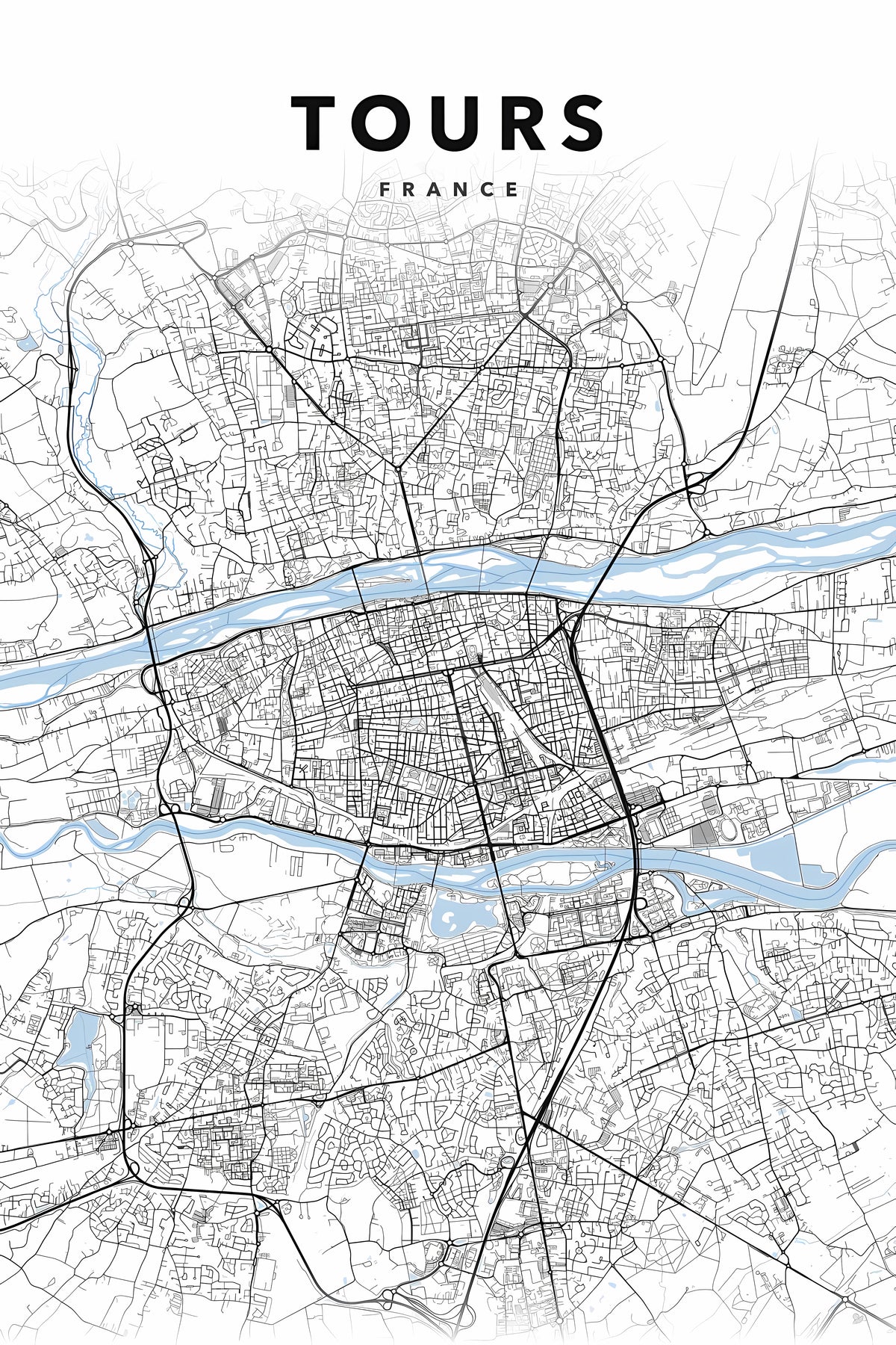 Affiche de Tours, poster cartographie | Afich