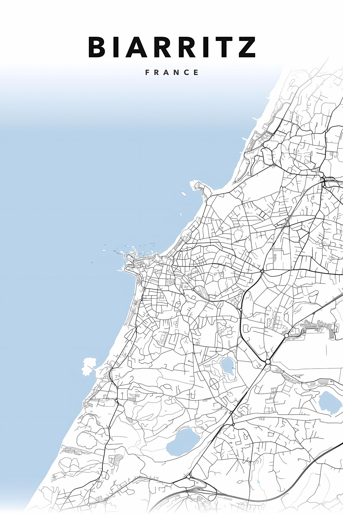 Plan de Biarritz - Carte personnalisée