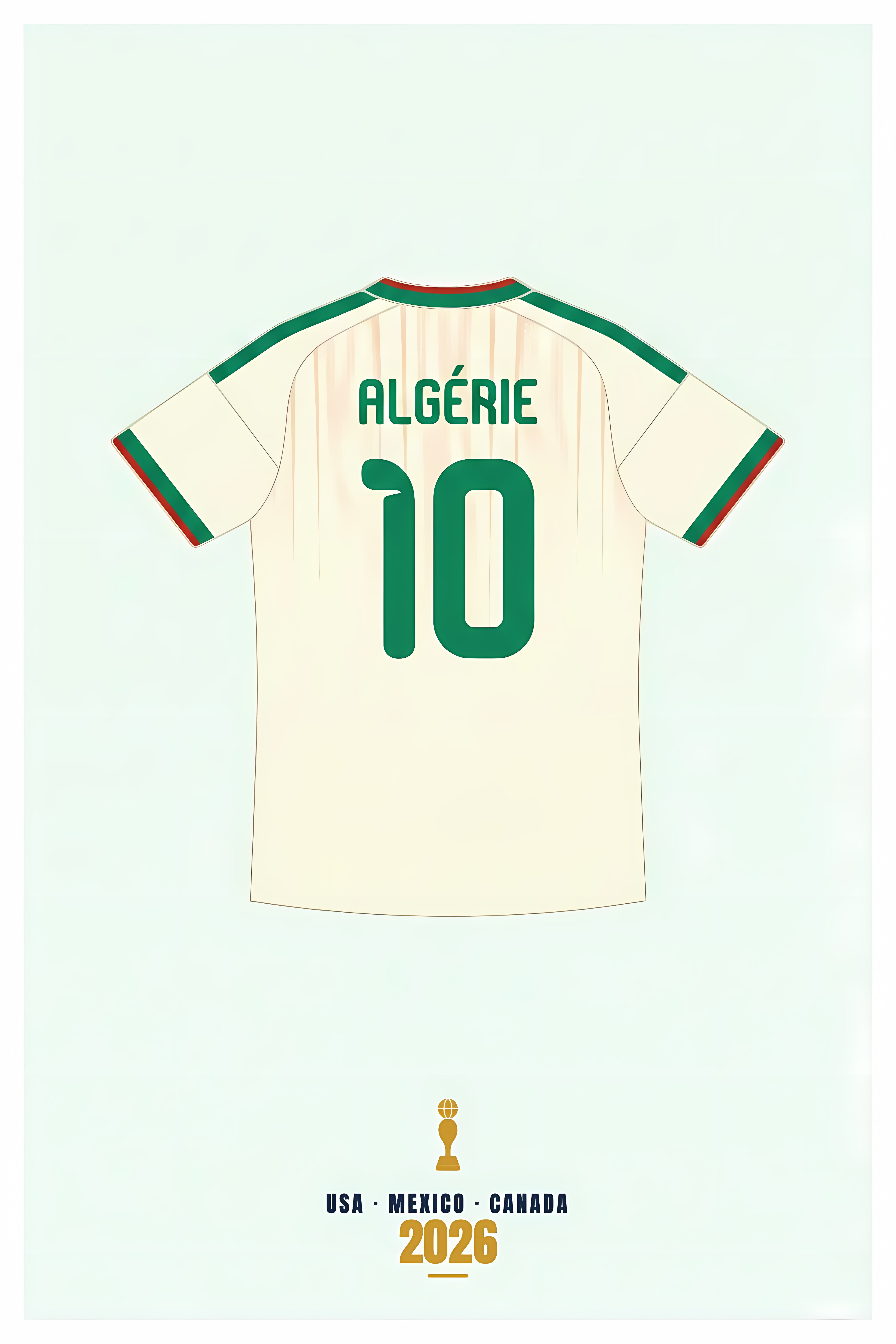 Affiche Algérie, poster maillot numéro 10