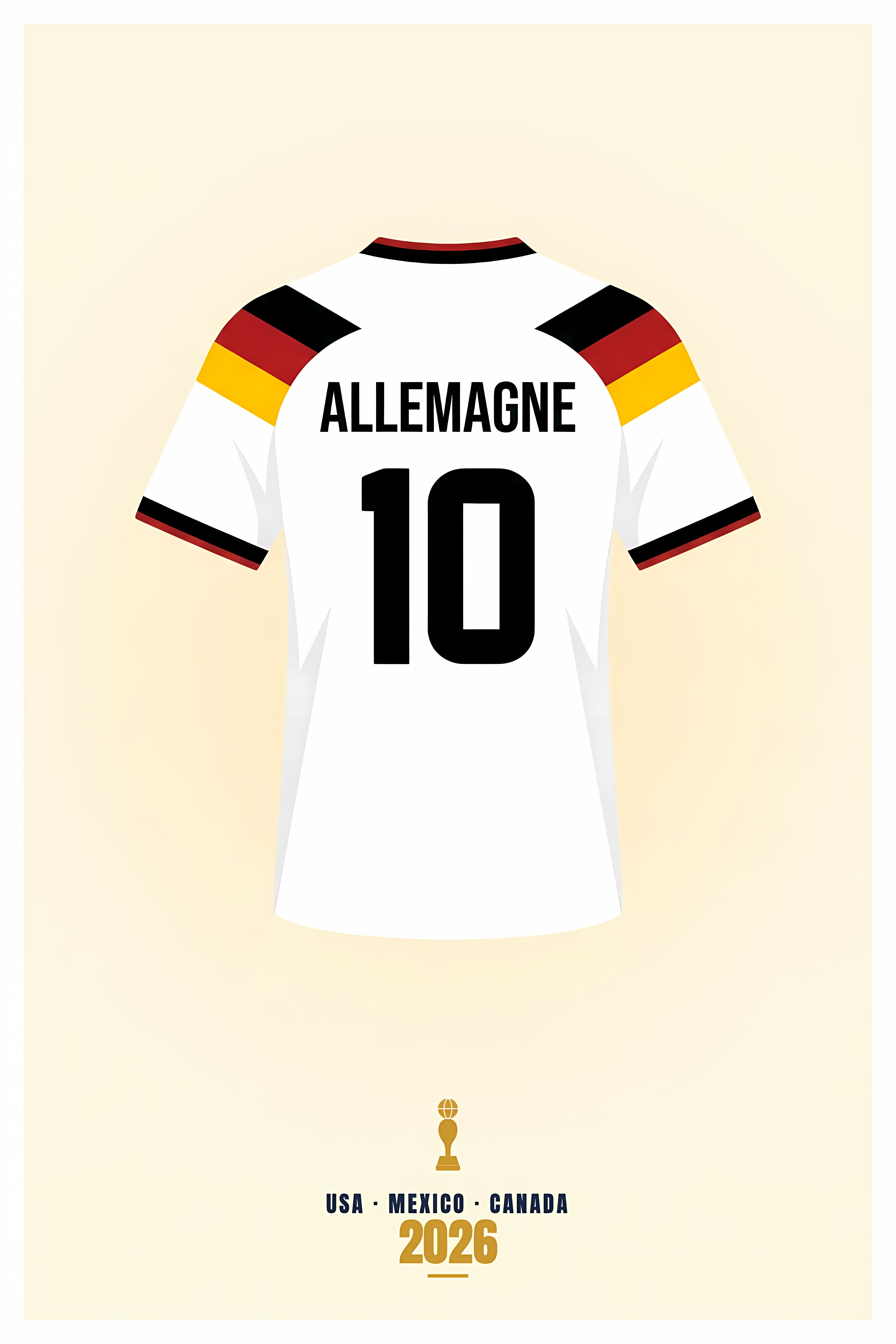 Affiche Allemagne, maillot blanc numéroté | Afich