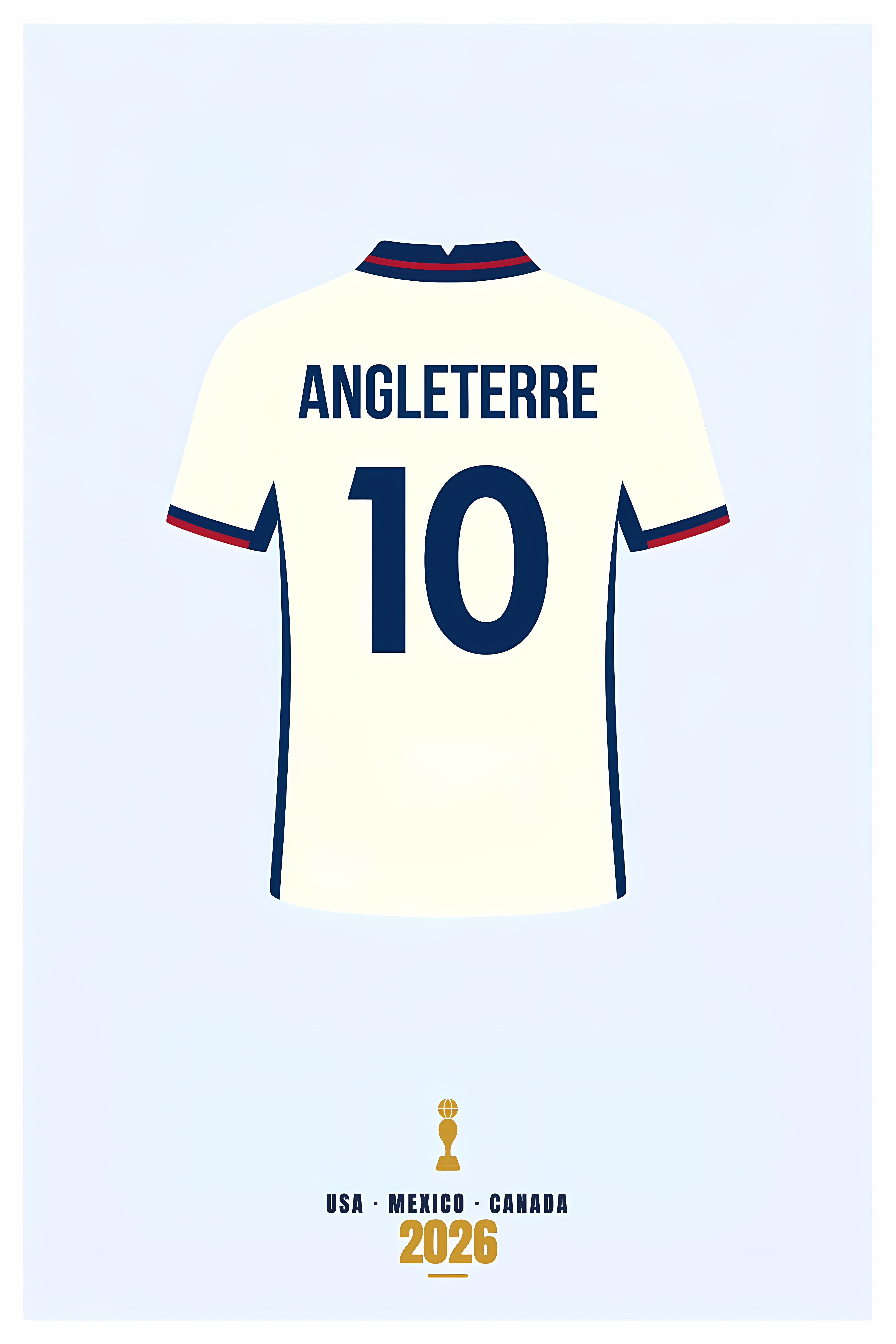 Affiche Angleterre, maillot de football blanc | Afich