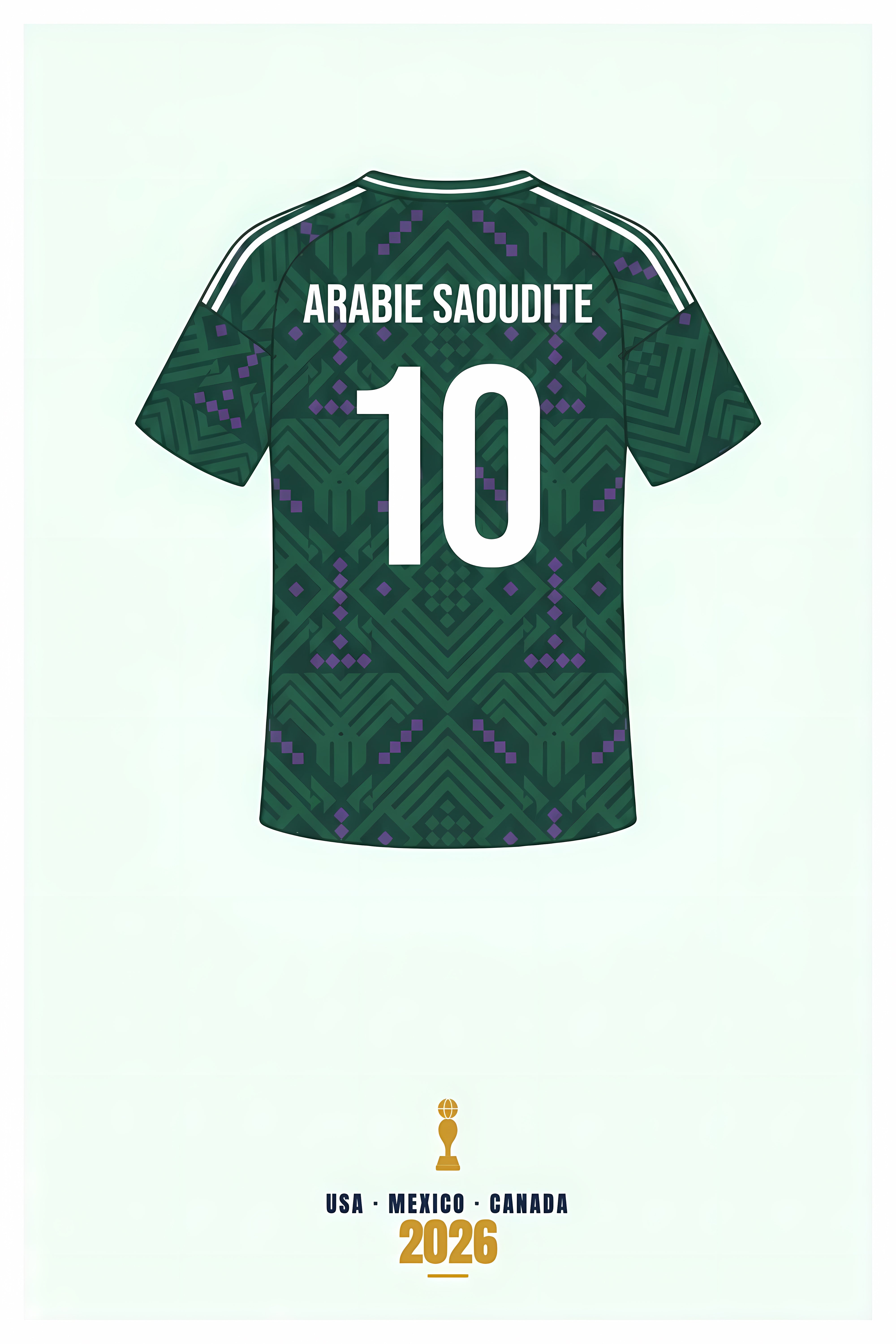 Affiche d'Arabie Saoudite, maillot de foot vert | Afich