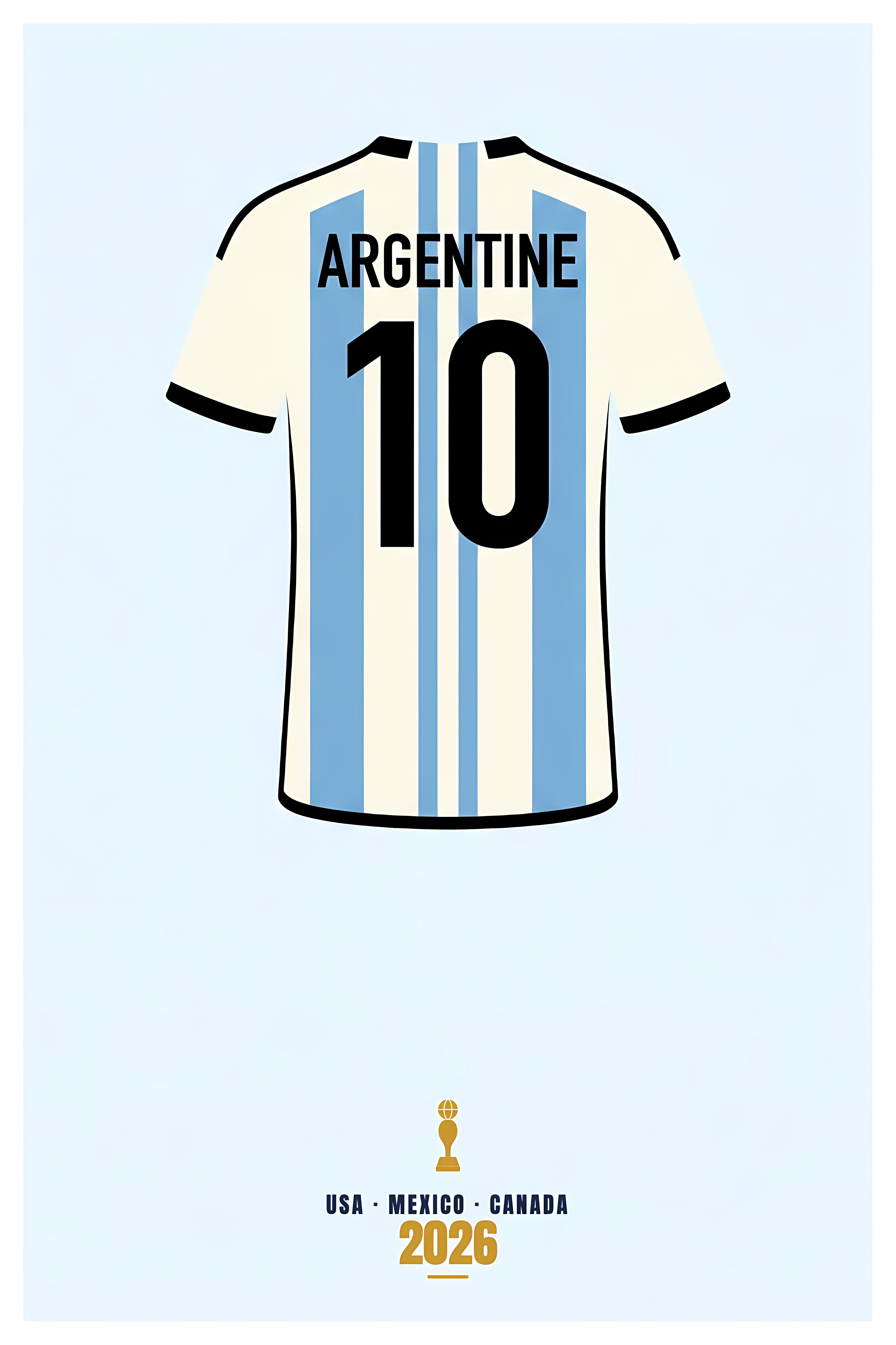 Affiche d'Argentine, maillot numéro 10 football | Afich