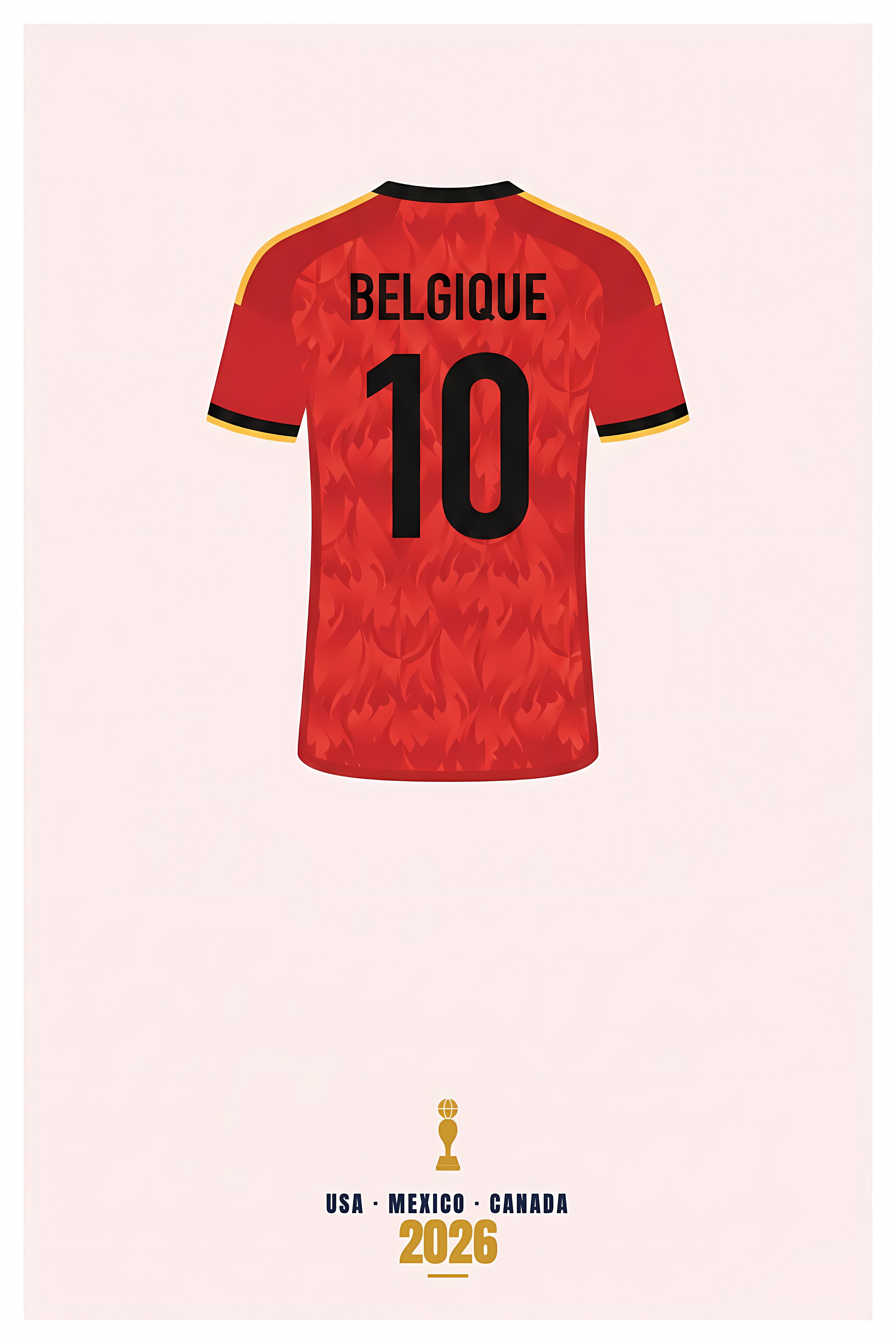 Affiche de la Belgique, poster football rouge | Afich