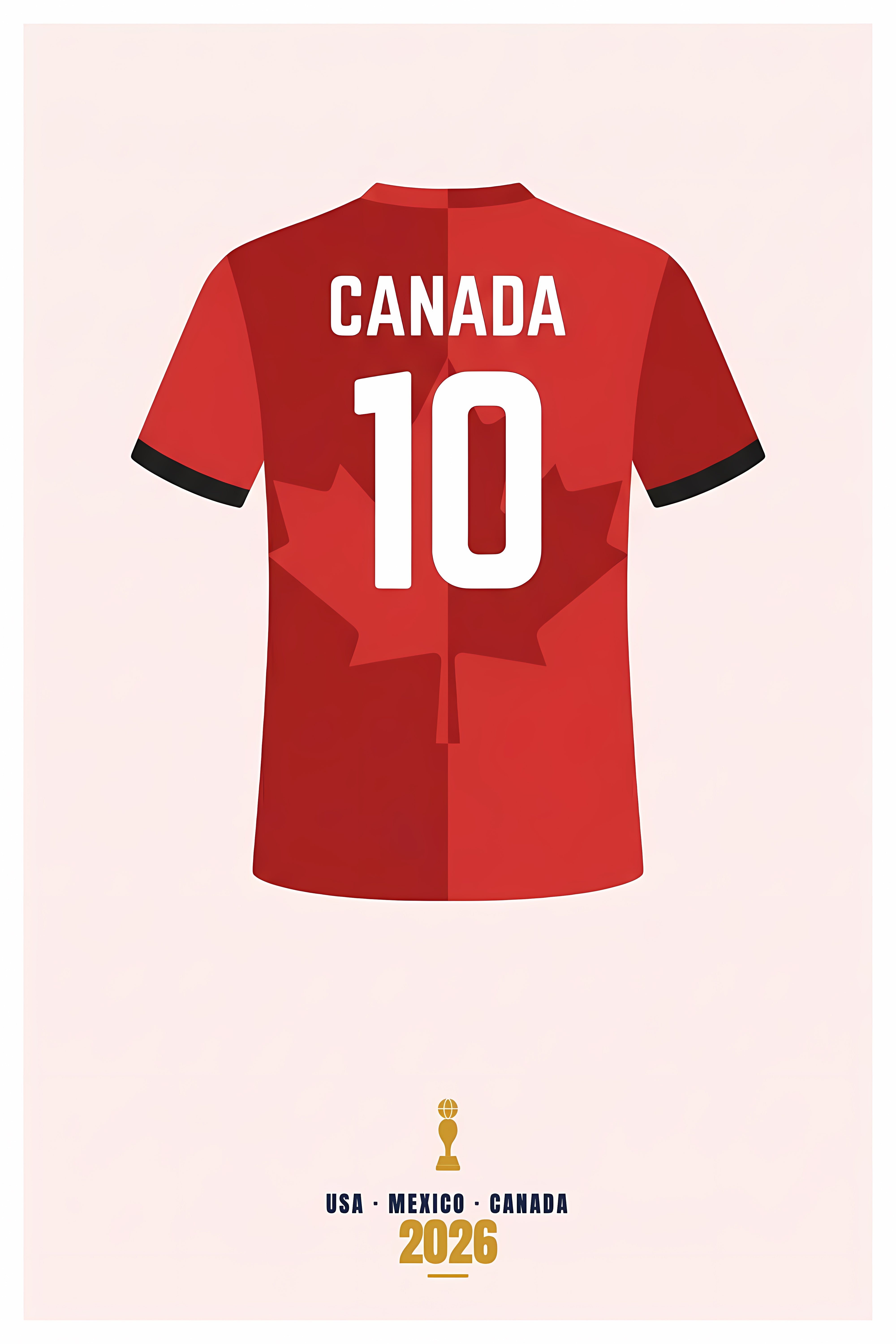 Affiche du Canada, maillot de football rouge | Afich