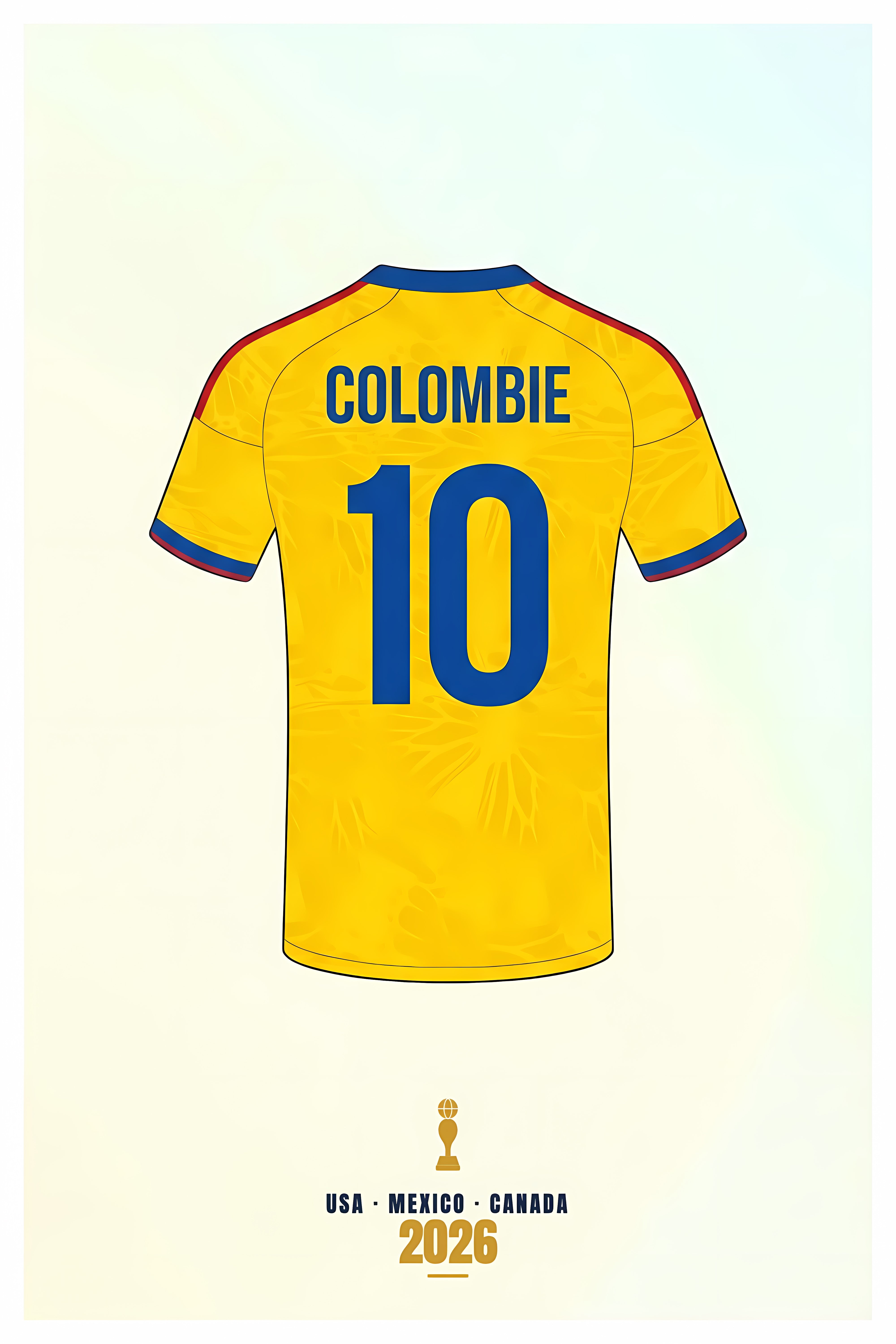Affiche de Colombie, poster sport jaune et bleu | Afich