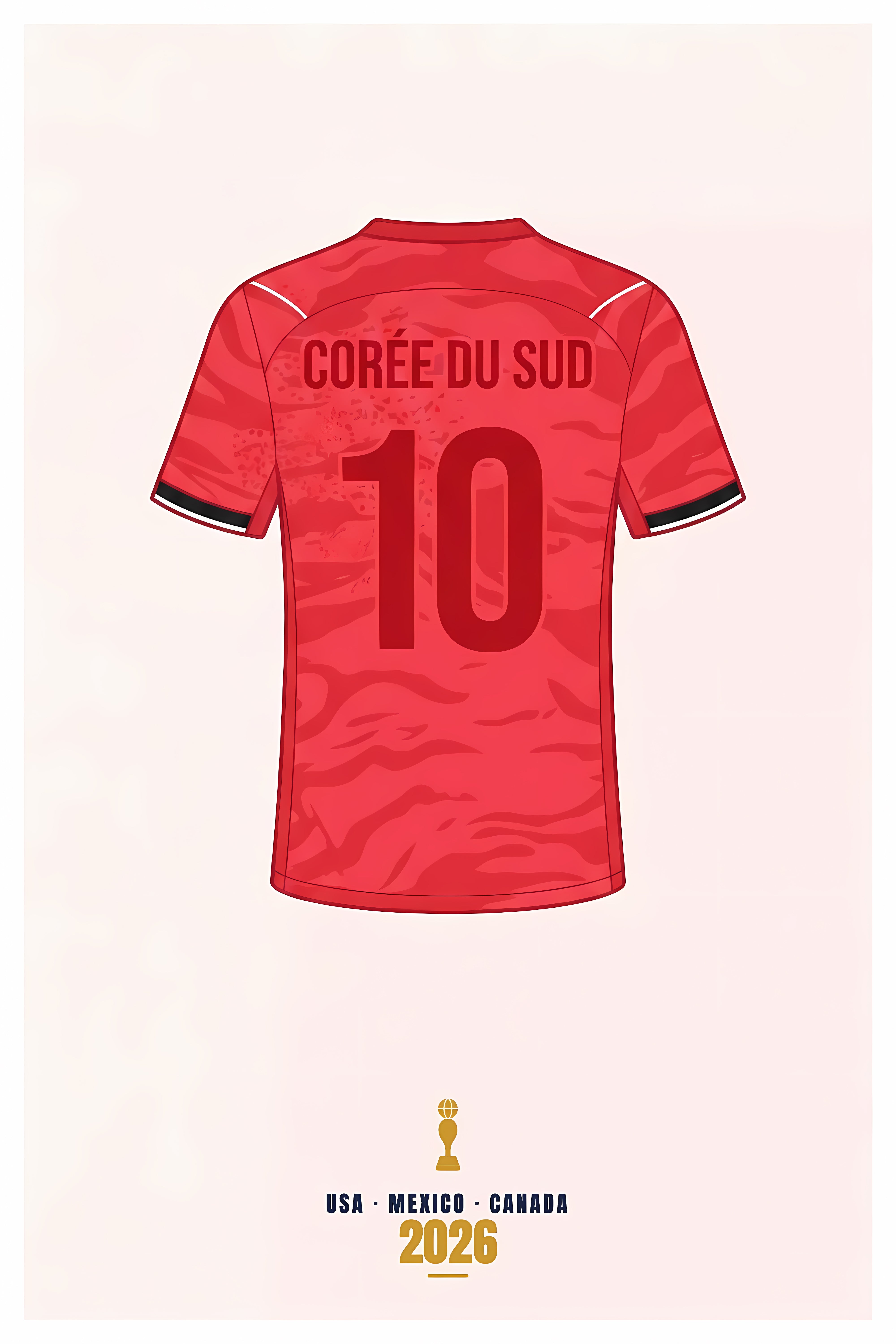 Affiche de Corée du Sud, poster maillot rouge | Afich