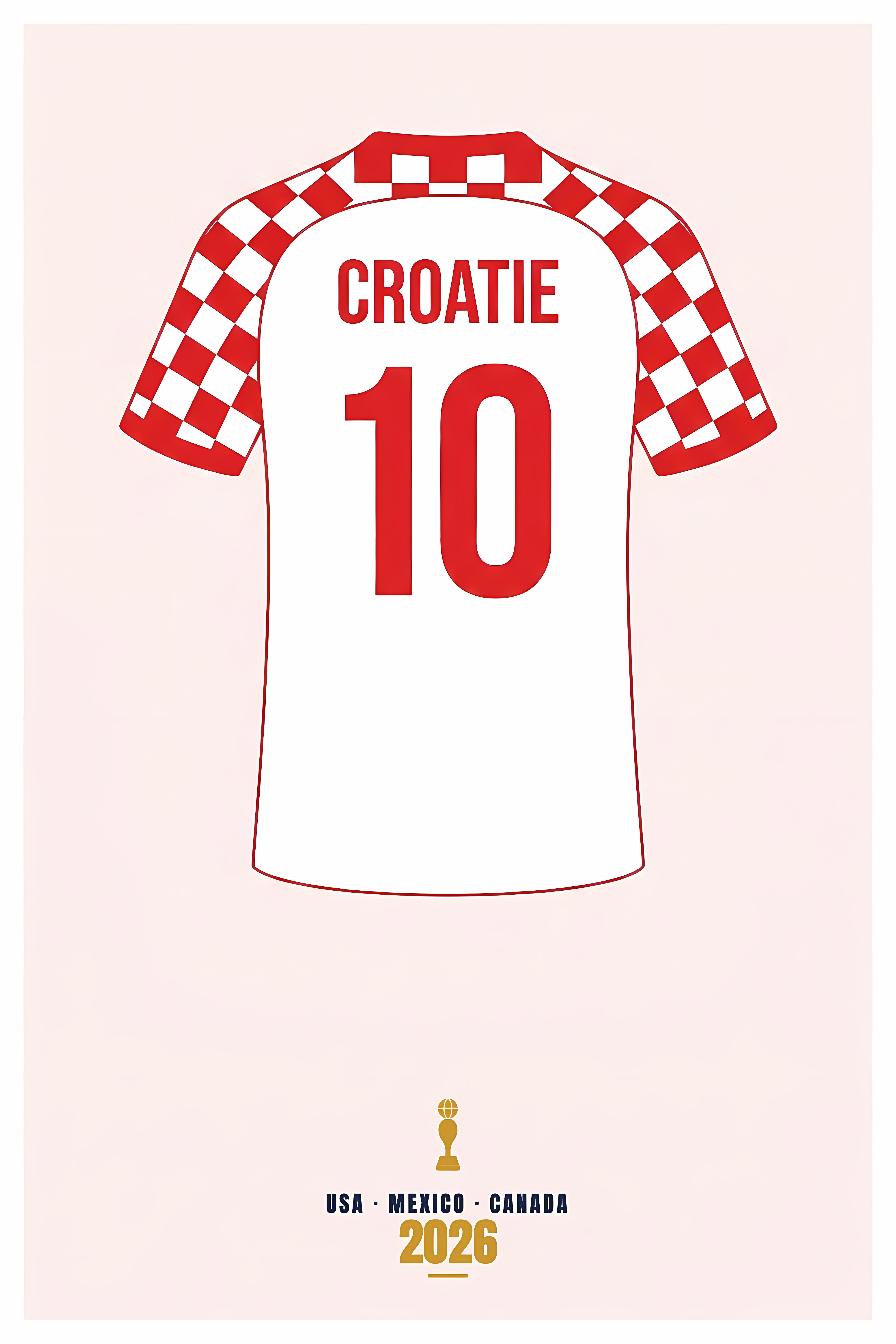 Affiche de Croatie, poster damier rouge et blanc | Afich