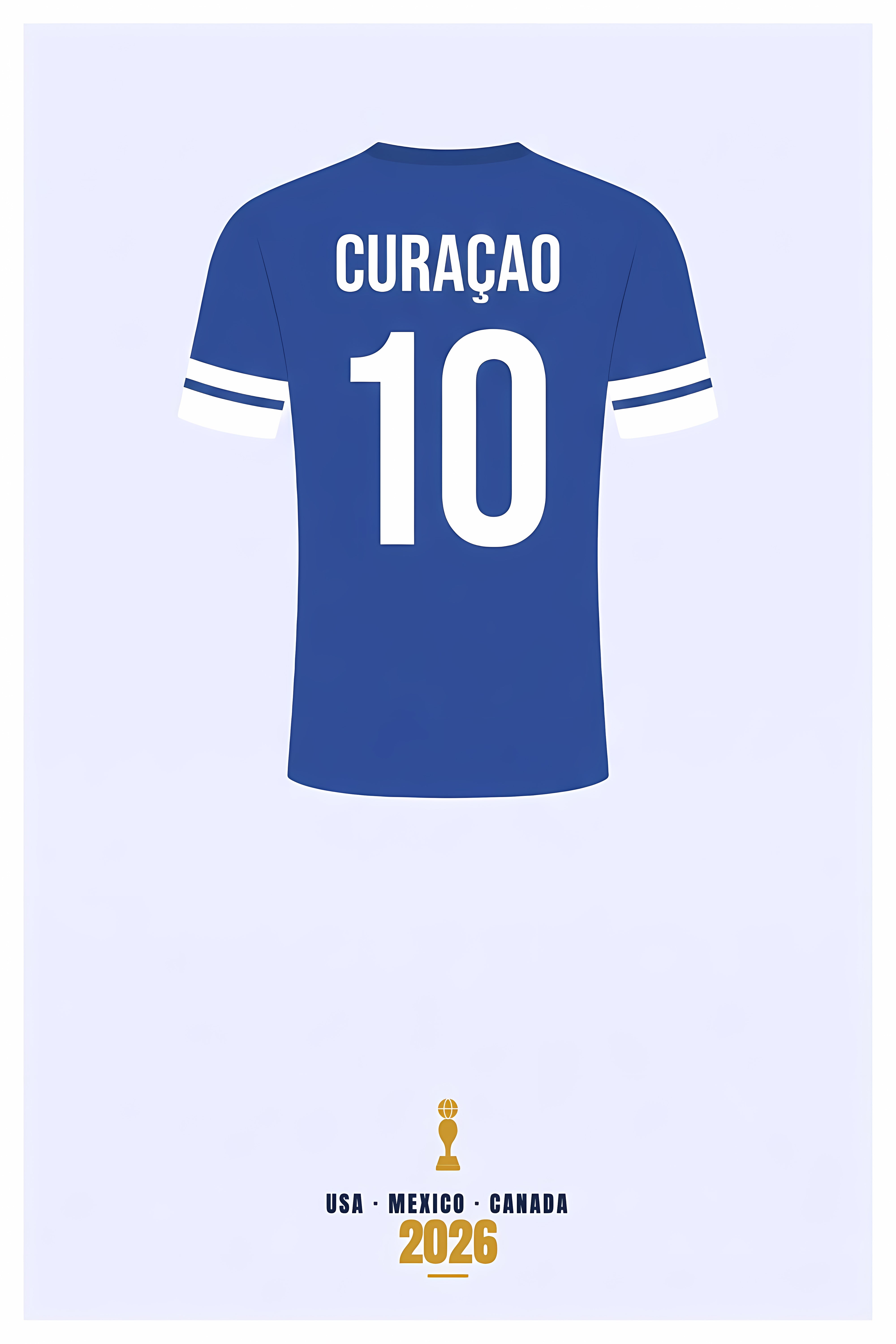 Poster de Curaçao, maillot bleu football
