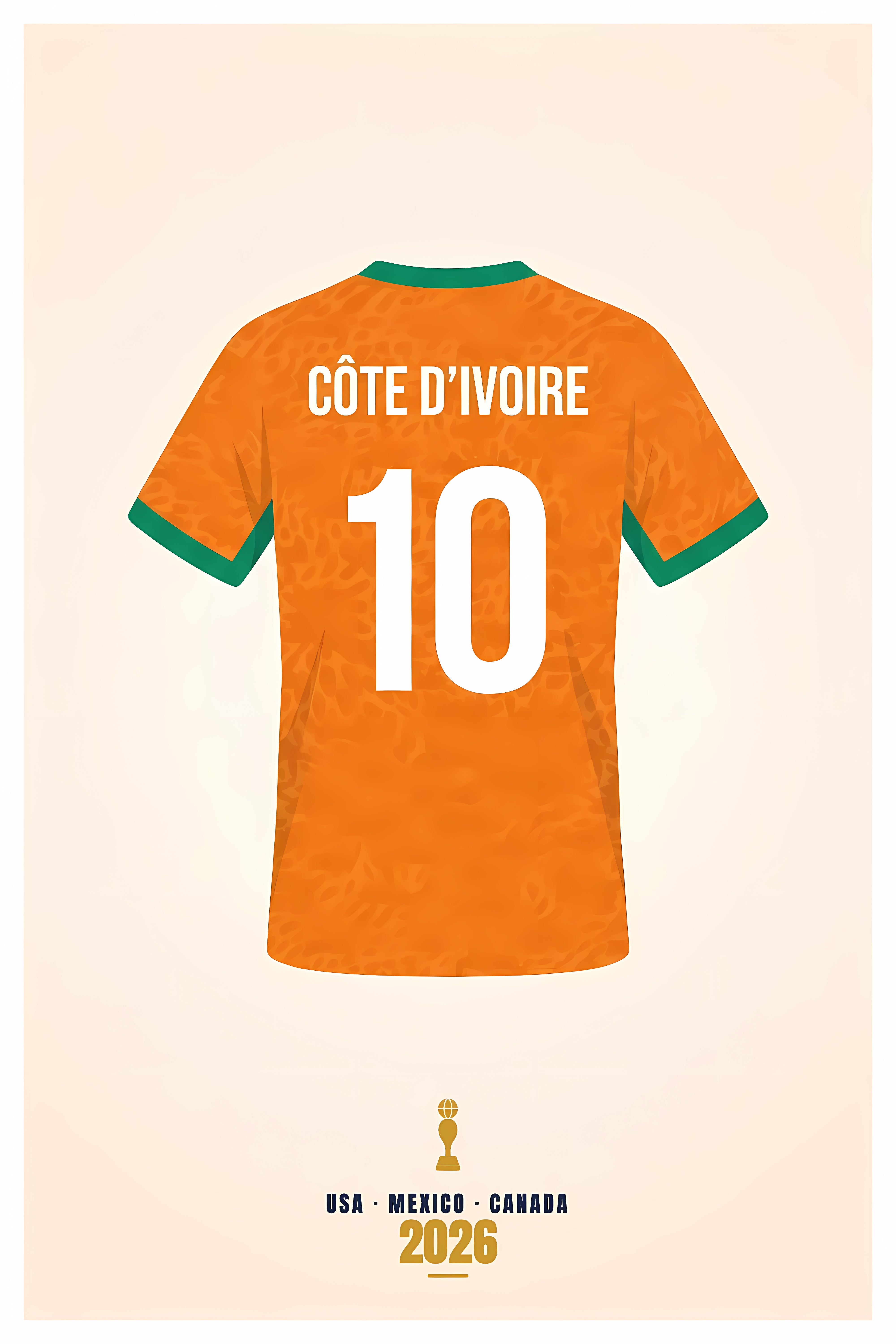 Affiche Côte d'Ivoire, poster maillot de foot | Afich