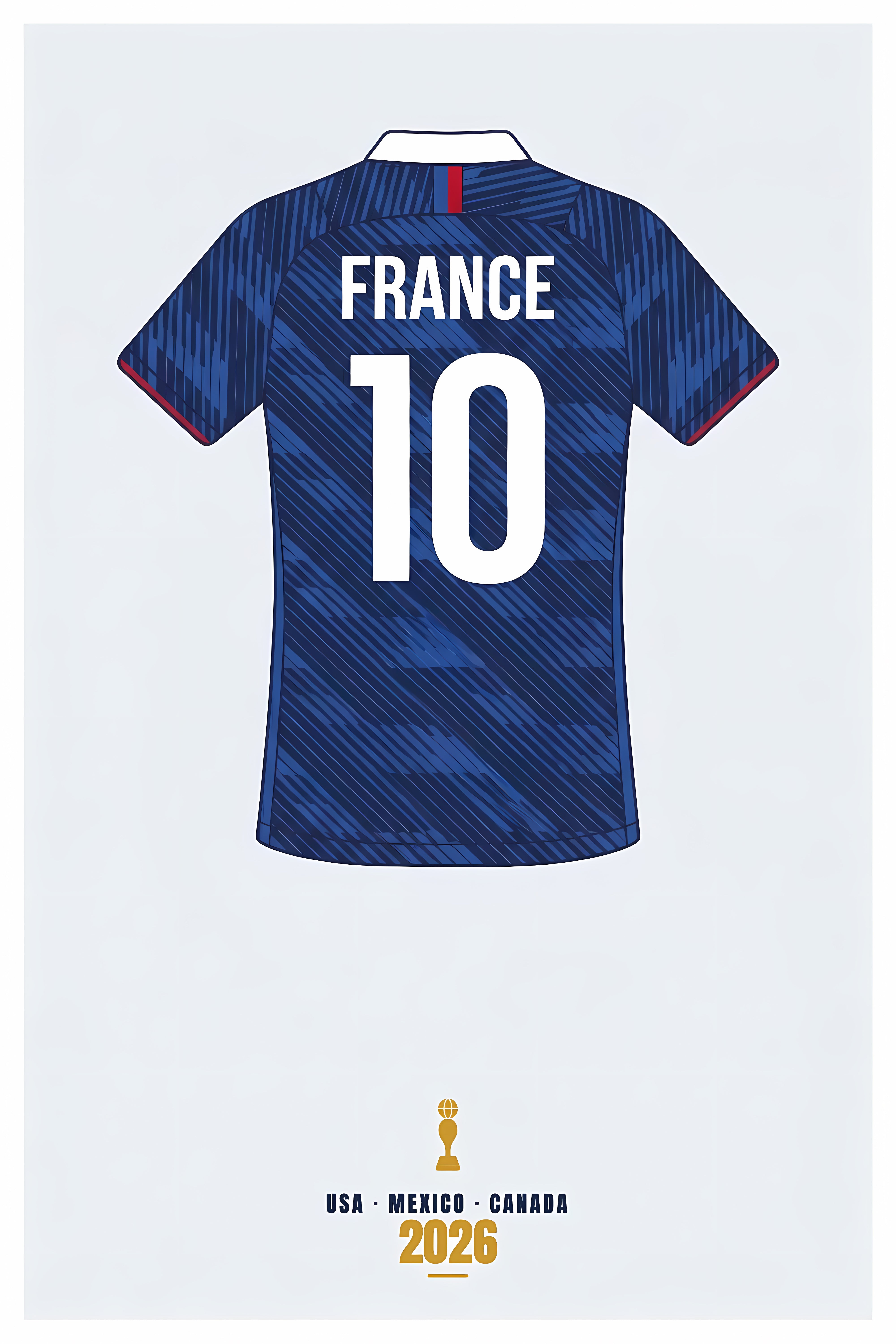 Affiche de football France, poster maillot bleu