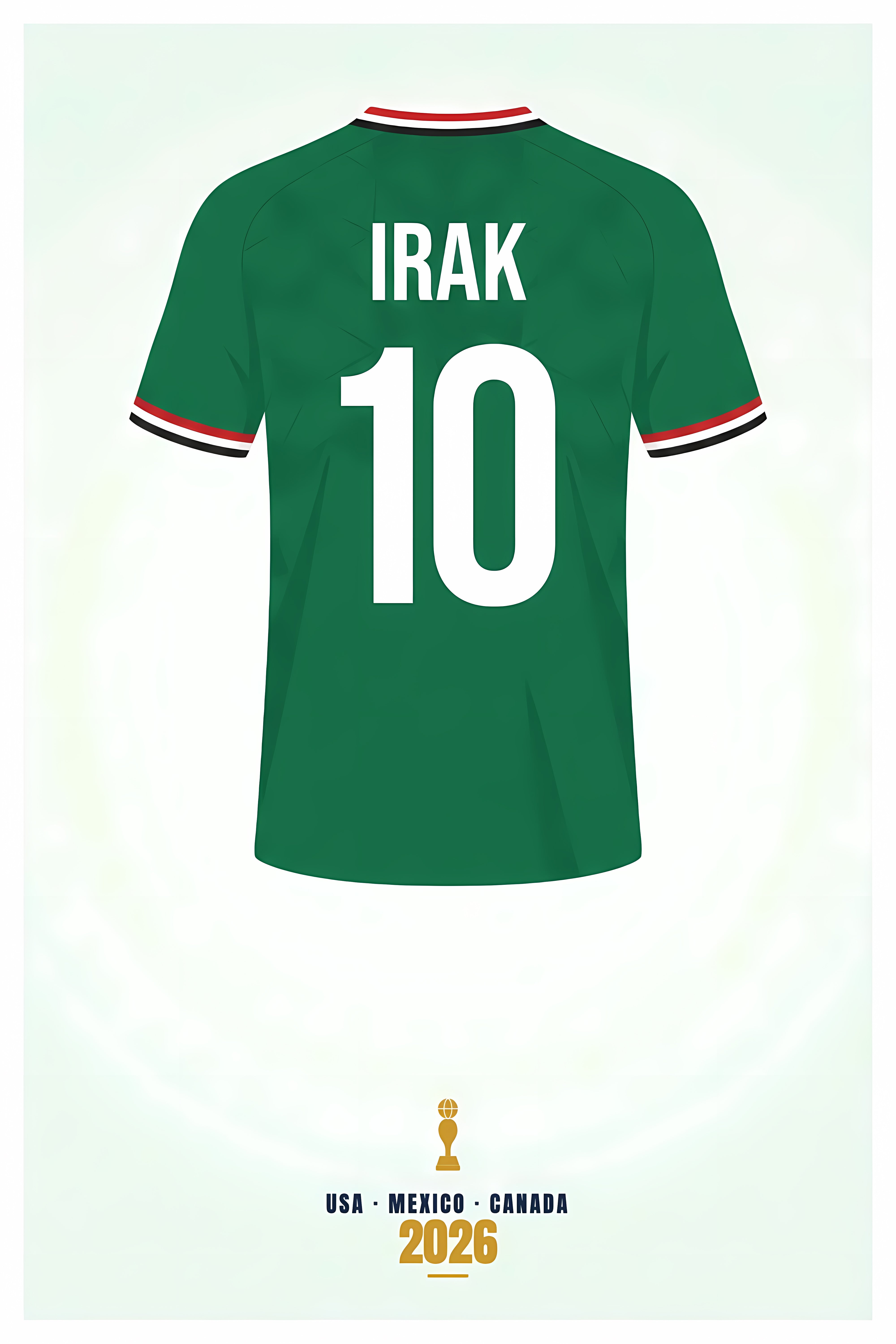 Affiche d'Irak, maillot de football vert | Afich