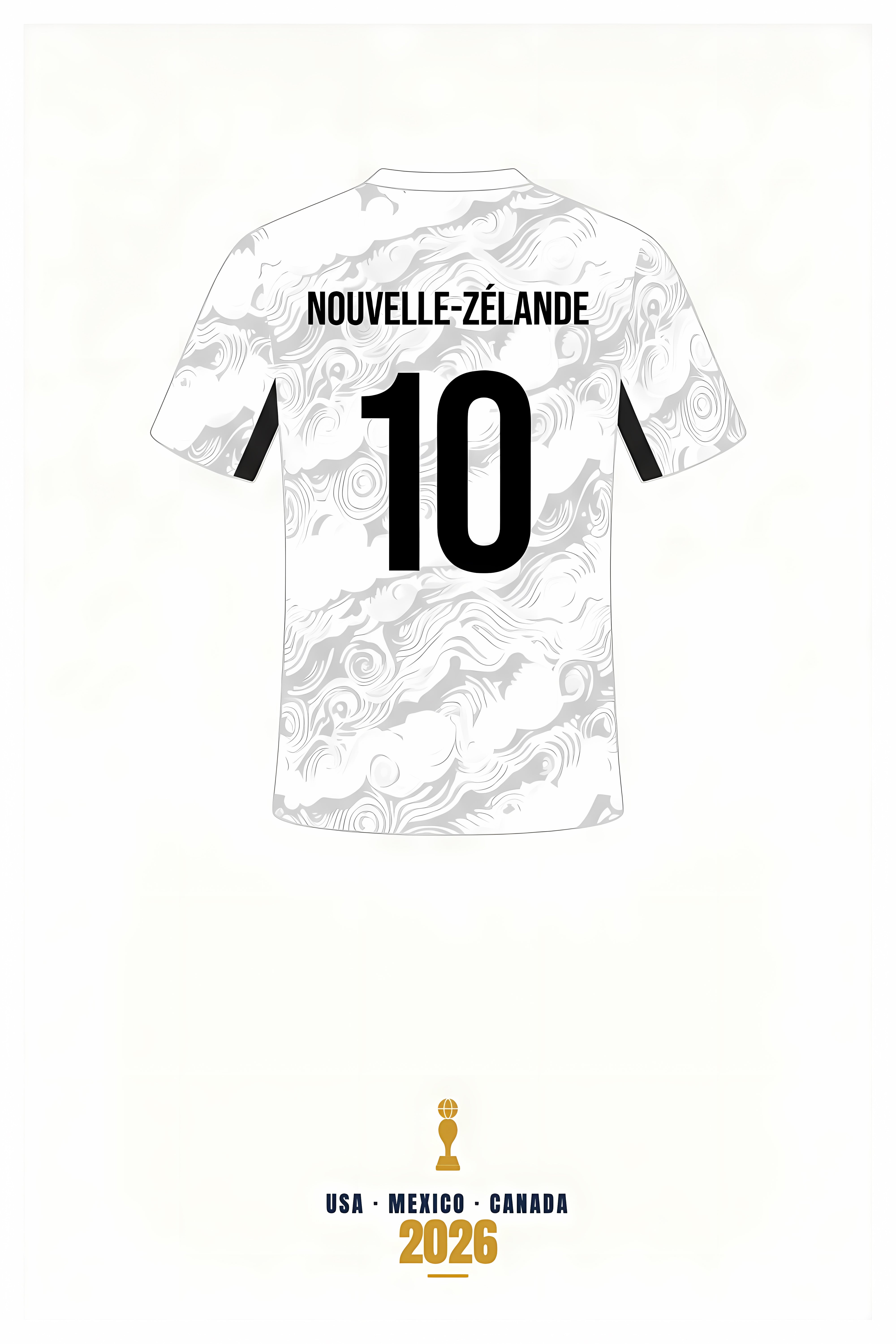 Affiche Nouvelle-Zélande, maillot football | Afich