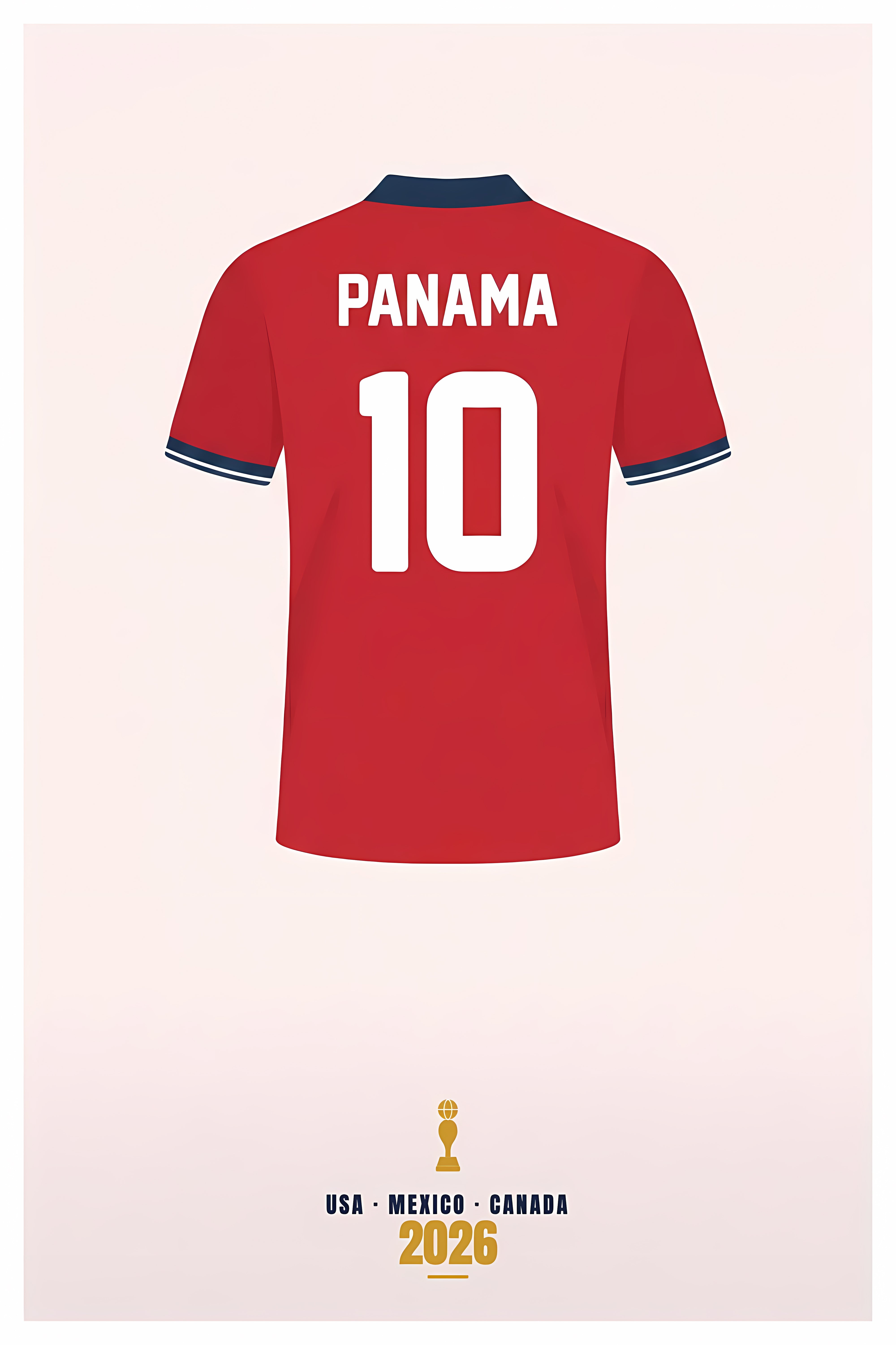 Affiche Panama, maillot de football rouge | Afich