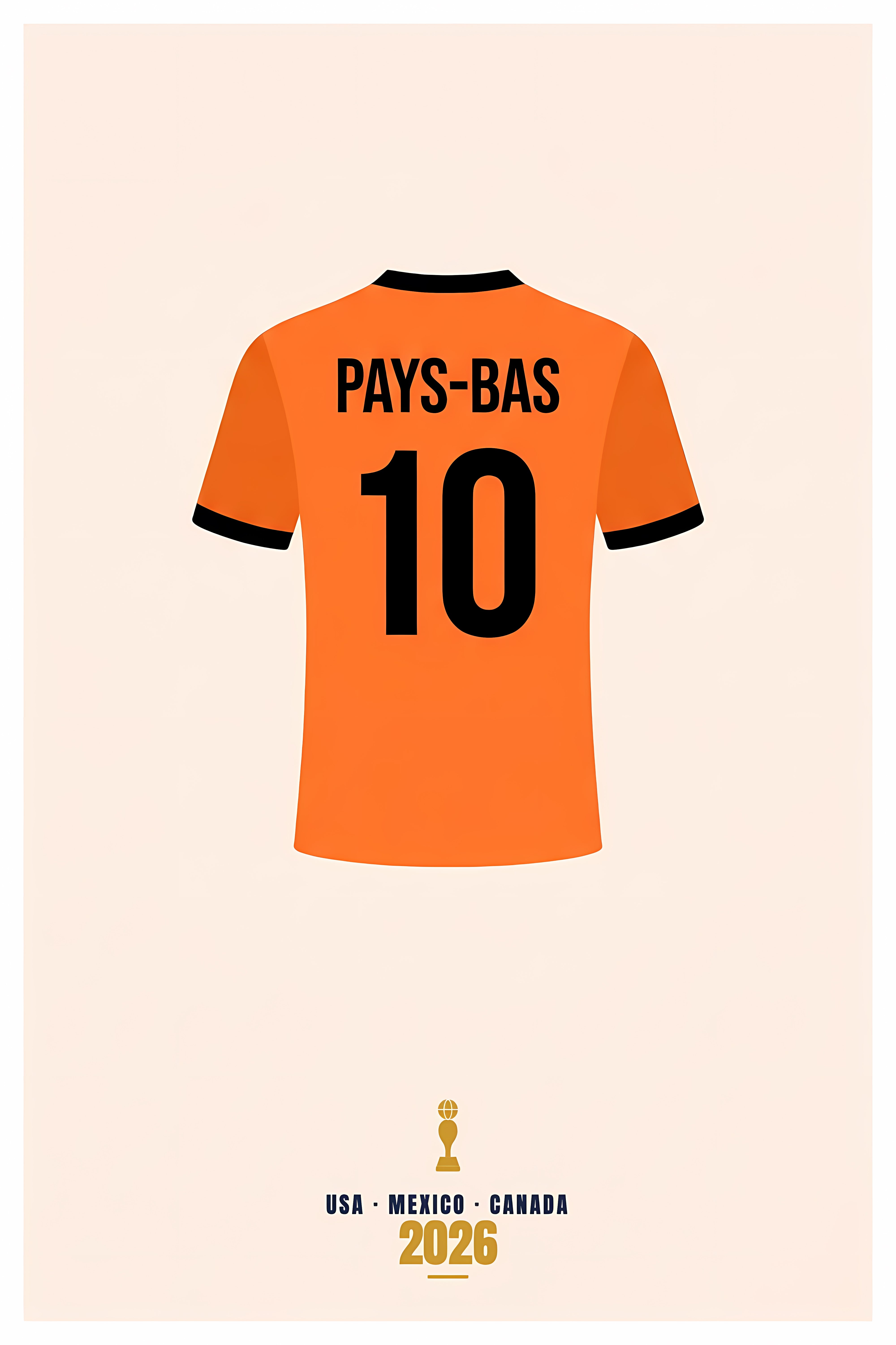 Affiche des Pays-Bas, poster maillot de foot | Afich