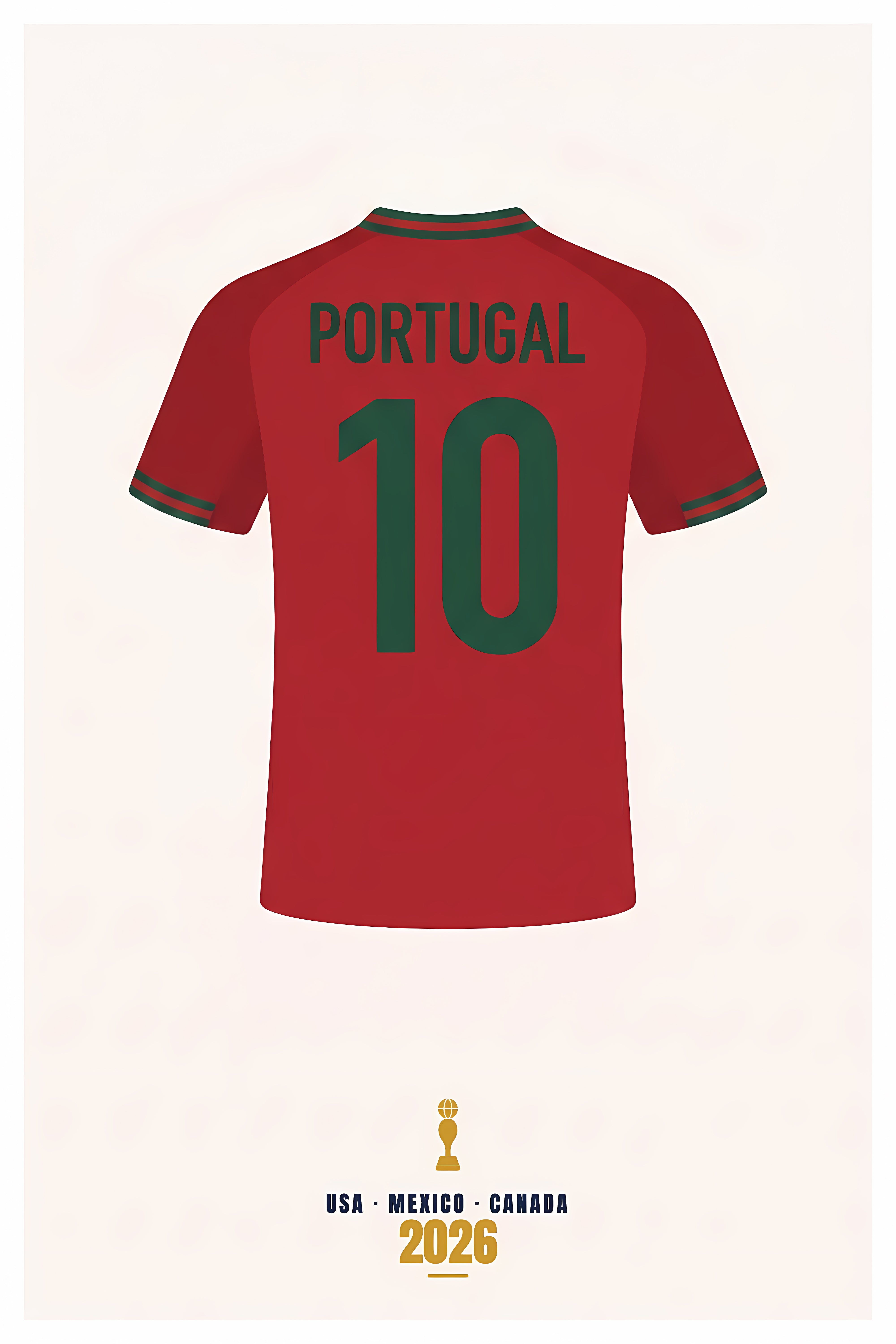 Affiche Portugal, maillot numéro 10 foot | Afich