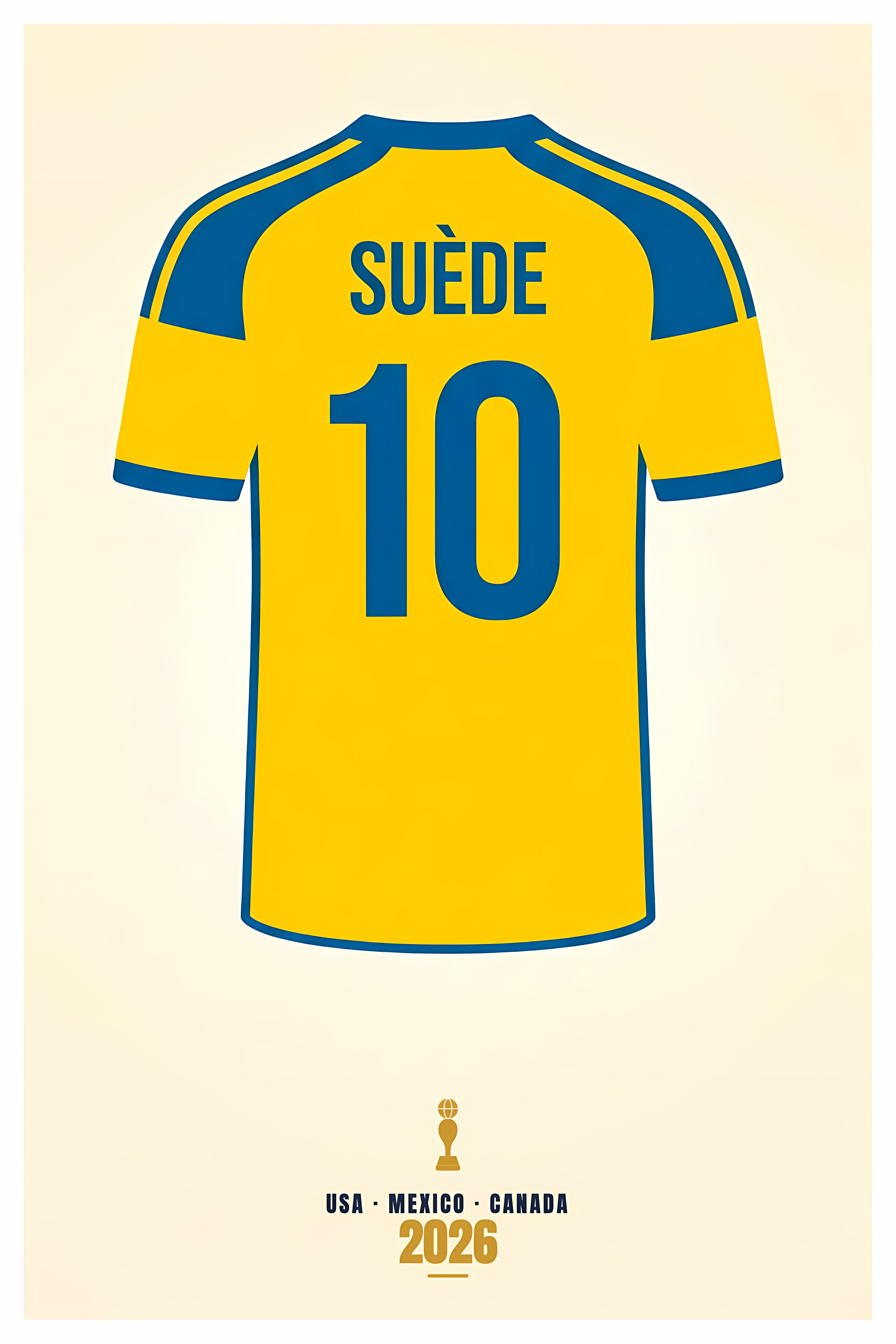 Affiche de Suède, maillot jaune numéro 10 | Afich