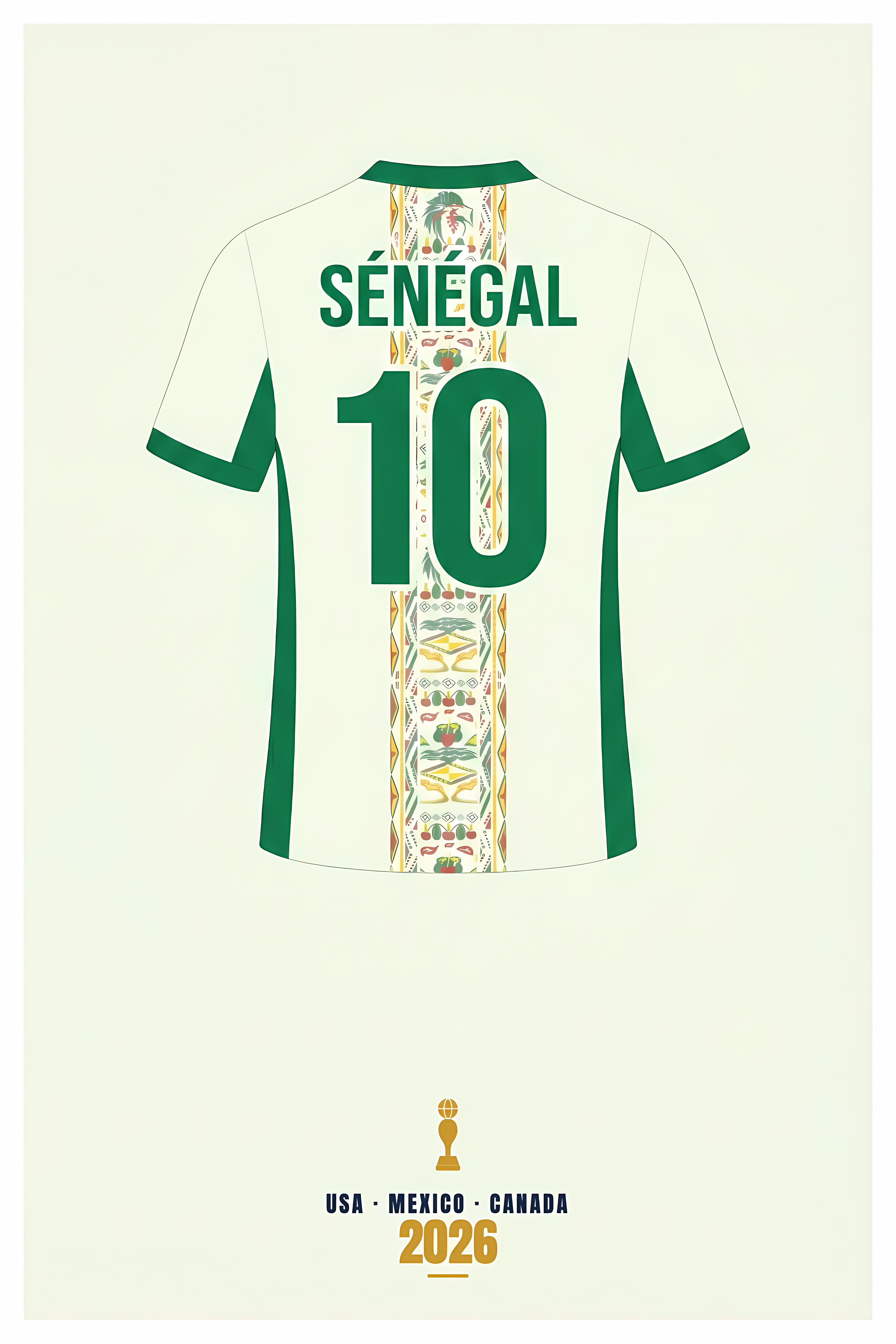 Affiche du Sénégal, maillot de foot numéro 10 | Afich