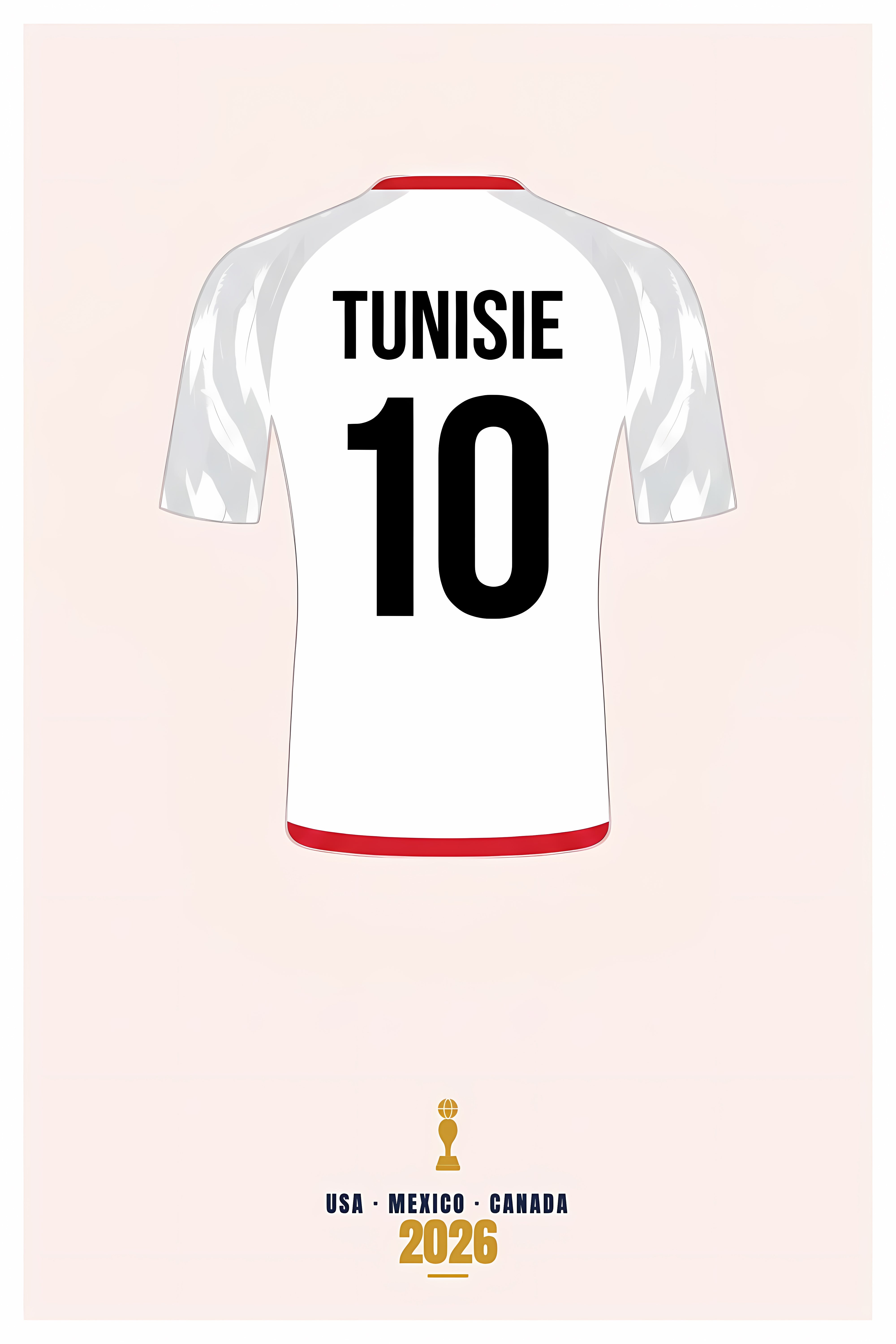 Affiche Tunisie, poster maillot de foot