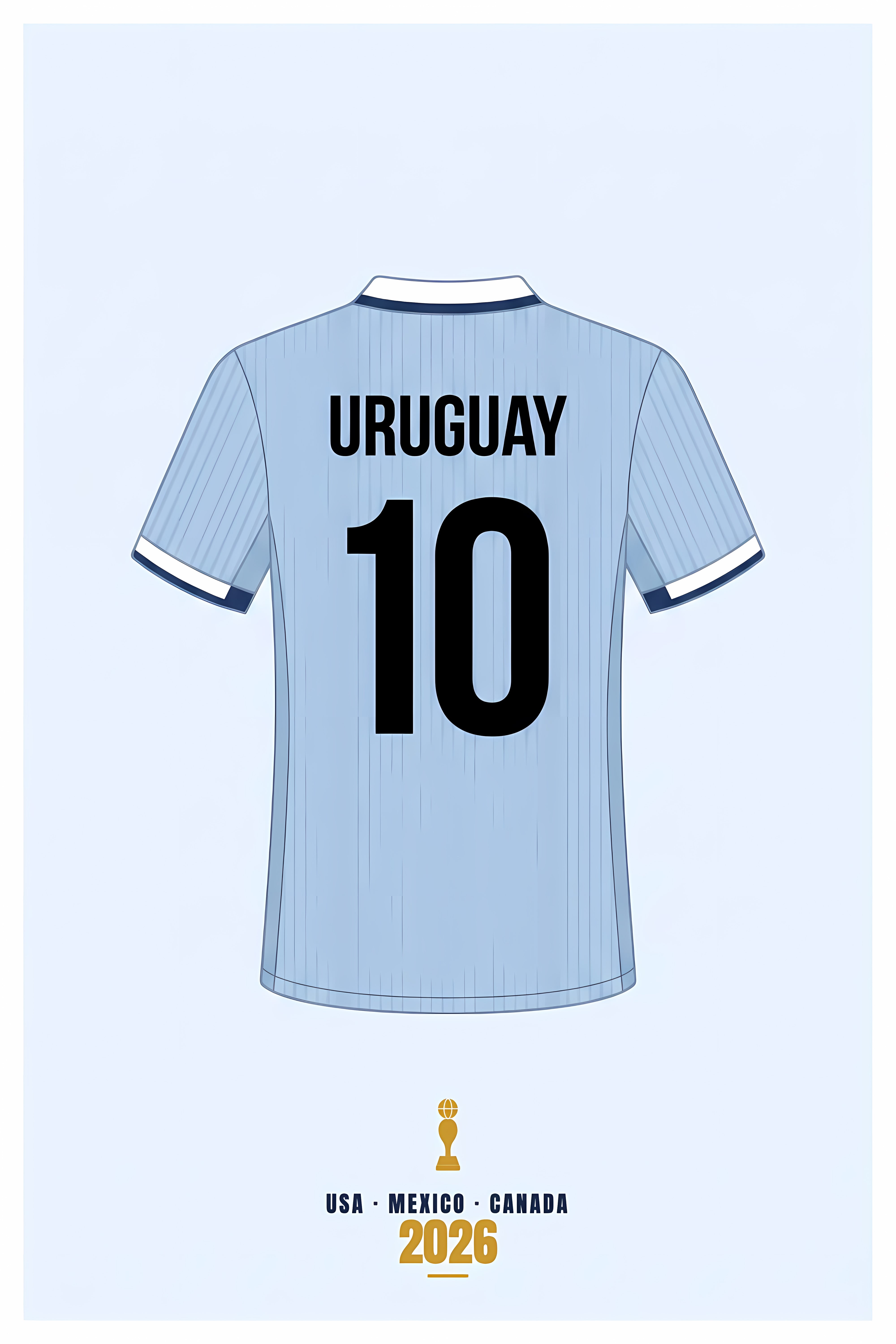 Affiche de l'Uruguay, maillot bleu ciel football | Afich