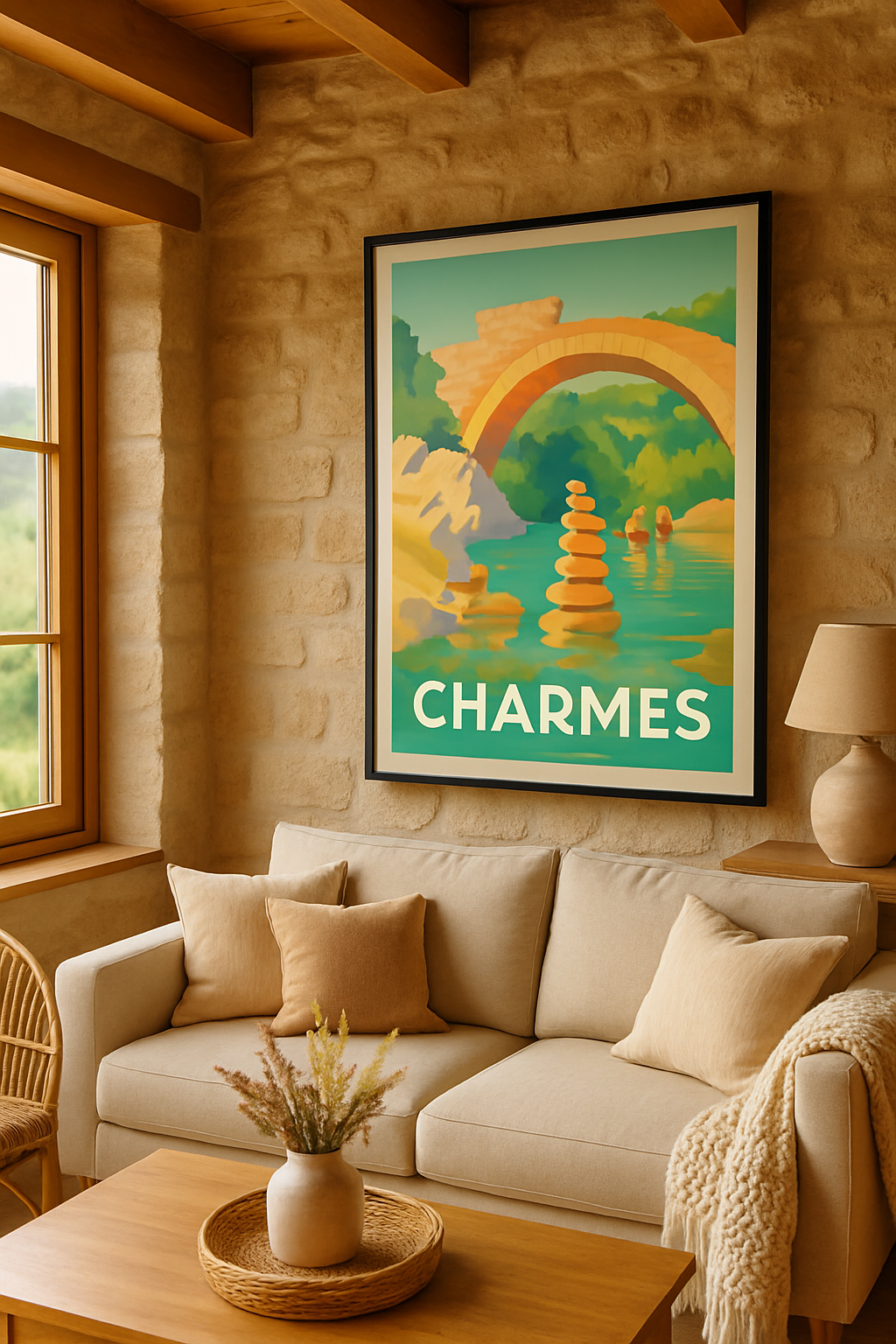 Vosges France Affiche de Charmes - Plongée paisible au cœur de la nature