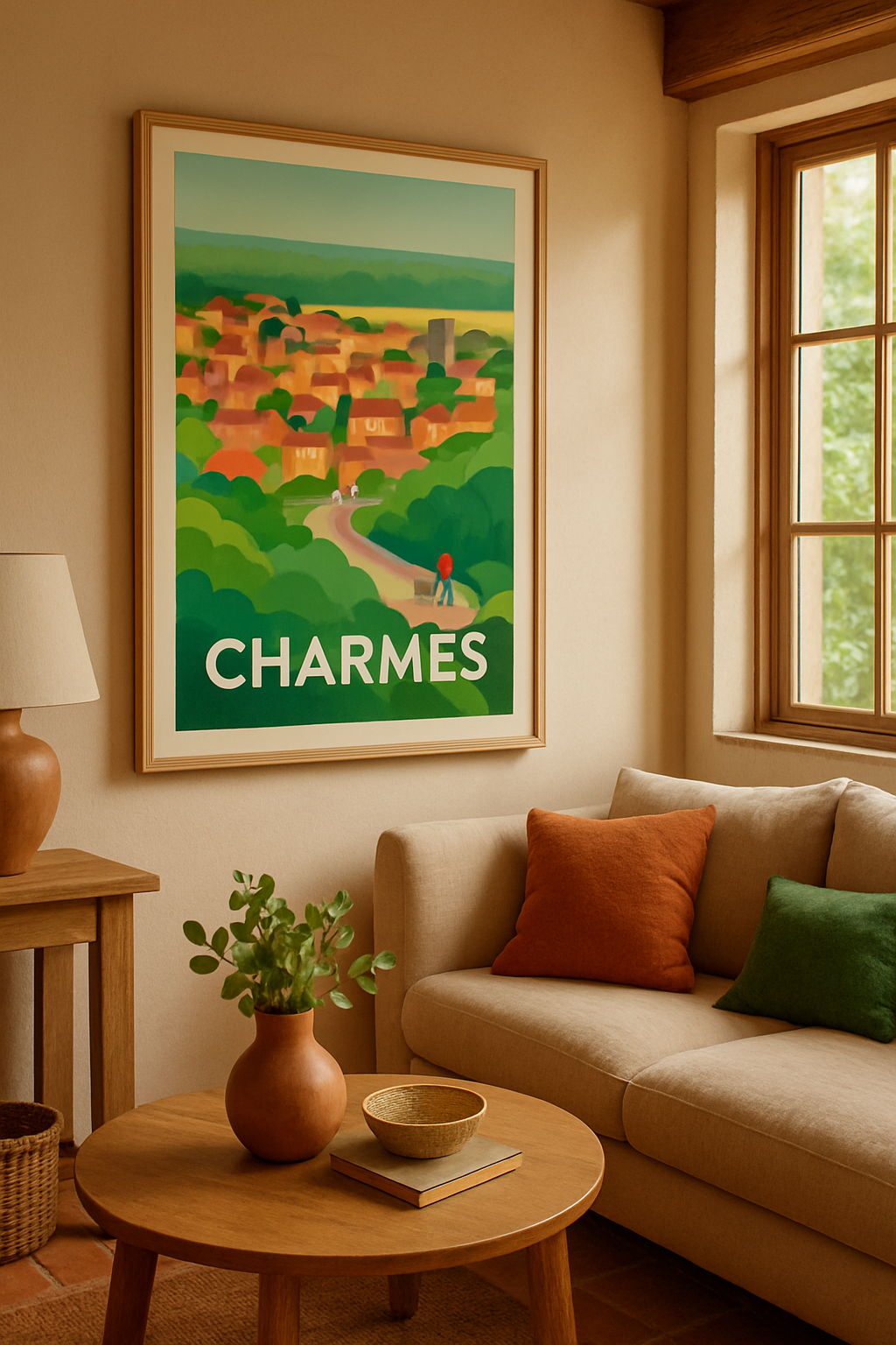 Vosges France Affiche de Charmes - Un village paisible au cœur de la nature