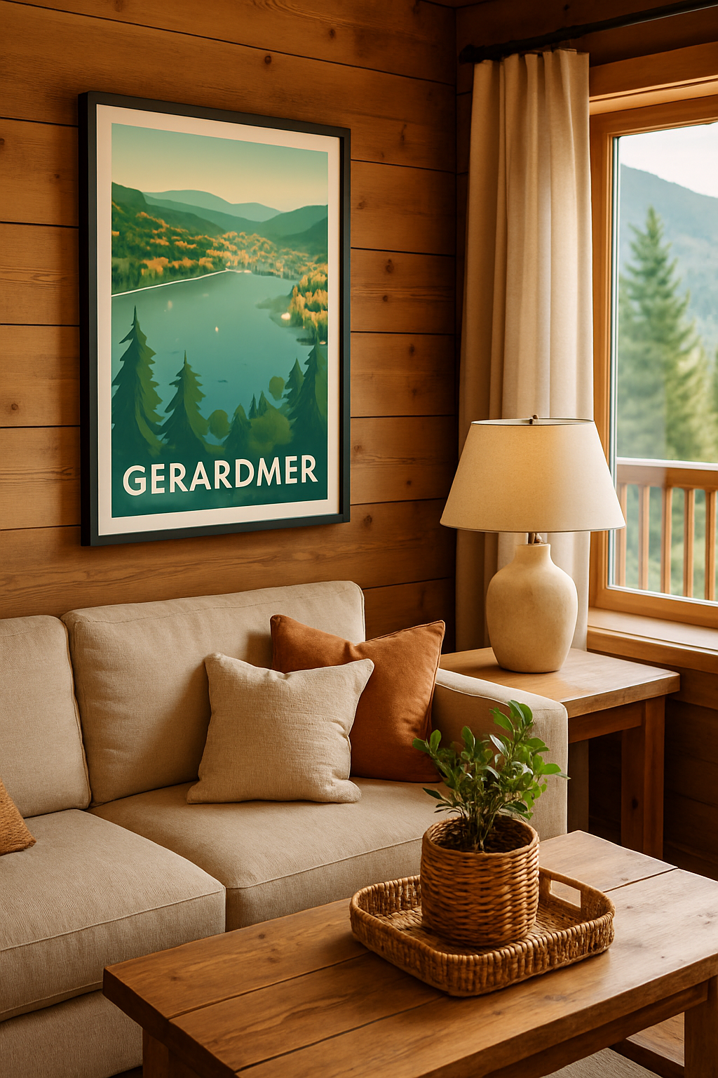 Vosges France Affiche de Gérardmer - Belle balade lacustre au cœur des Vosges