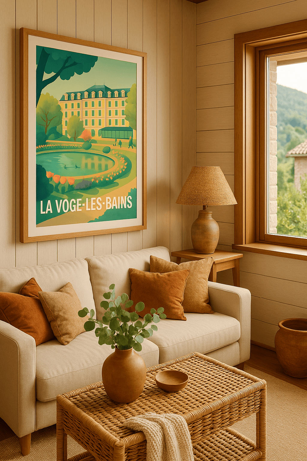 Vosges France Affiche de La Vôge-les-Bains - Escapade au cœur des jardins paisibles