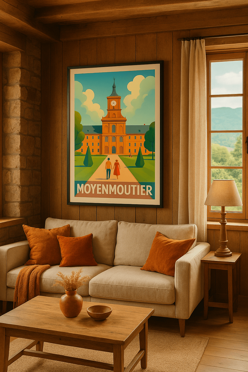Vosges France Affiche de Moyenmoutier - Élégance historique au cœur de la Lorraine