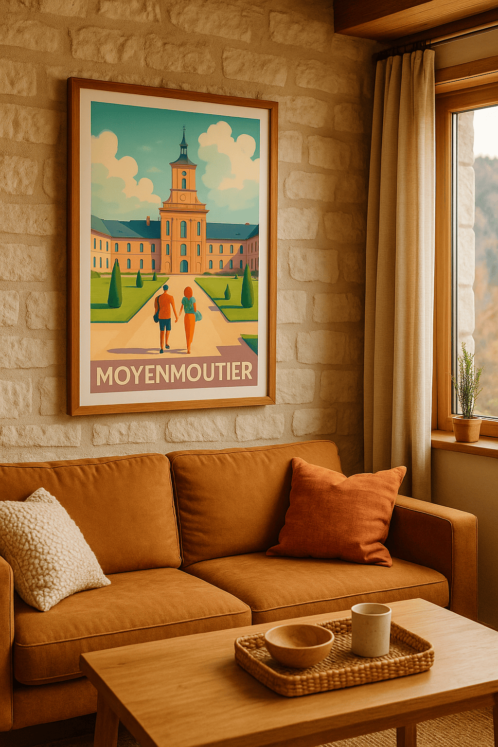 Vosges France Affiche de Moyenmoutier - Escapade romantique dans un cadre historique