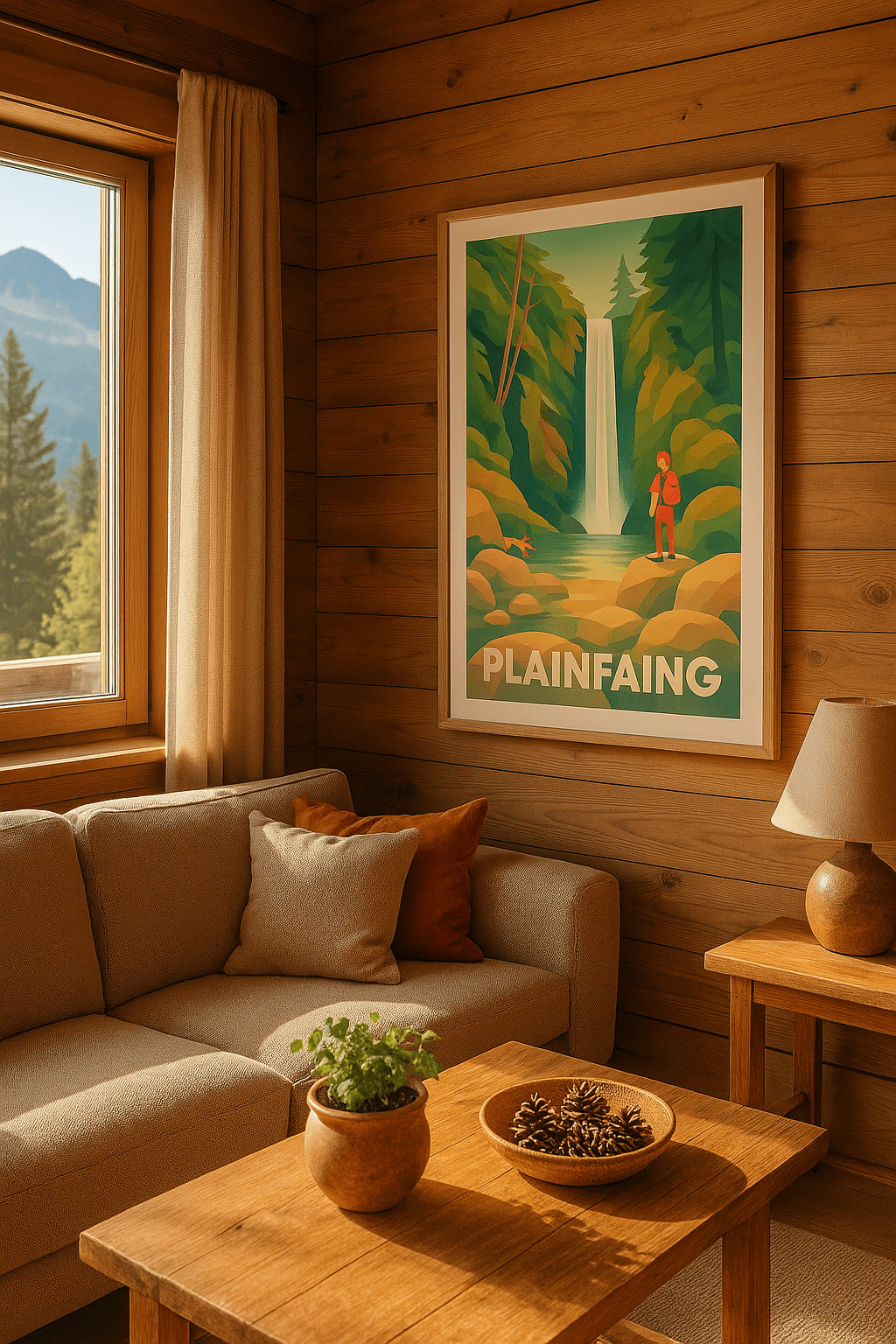 Vosges France Affiche de Plainfaing - Évasion Nature au Cœur des Cascades