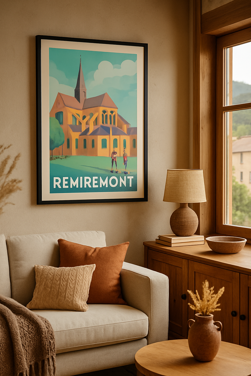 Vosges France Affiche de Remiremont - Découverte architecturale et sérénité