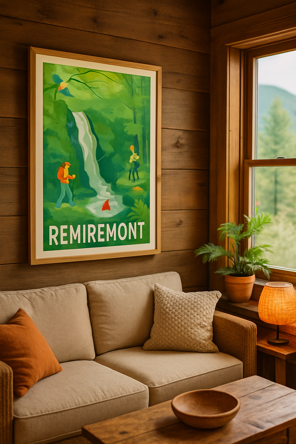 Vosges France Affiche de Remiremont - Nature et Évasion à la Cascade