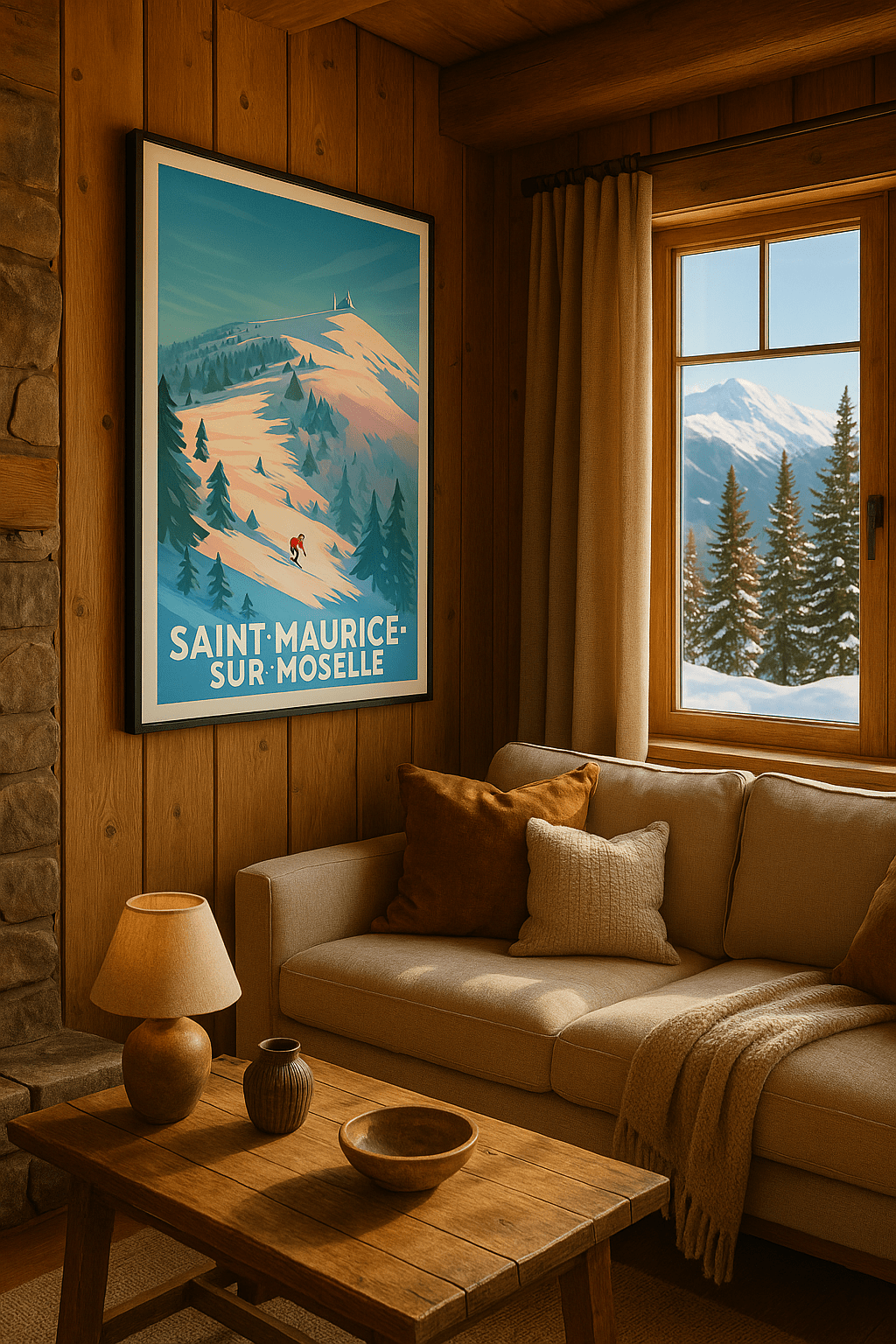 Vosges France Affiche de Saint-Maurice-sur-Moselle - Évasion hivernale en montagne
