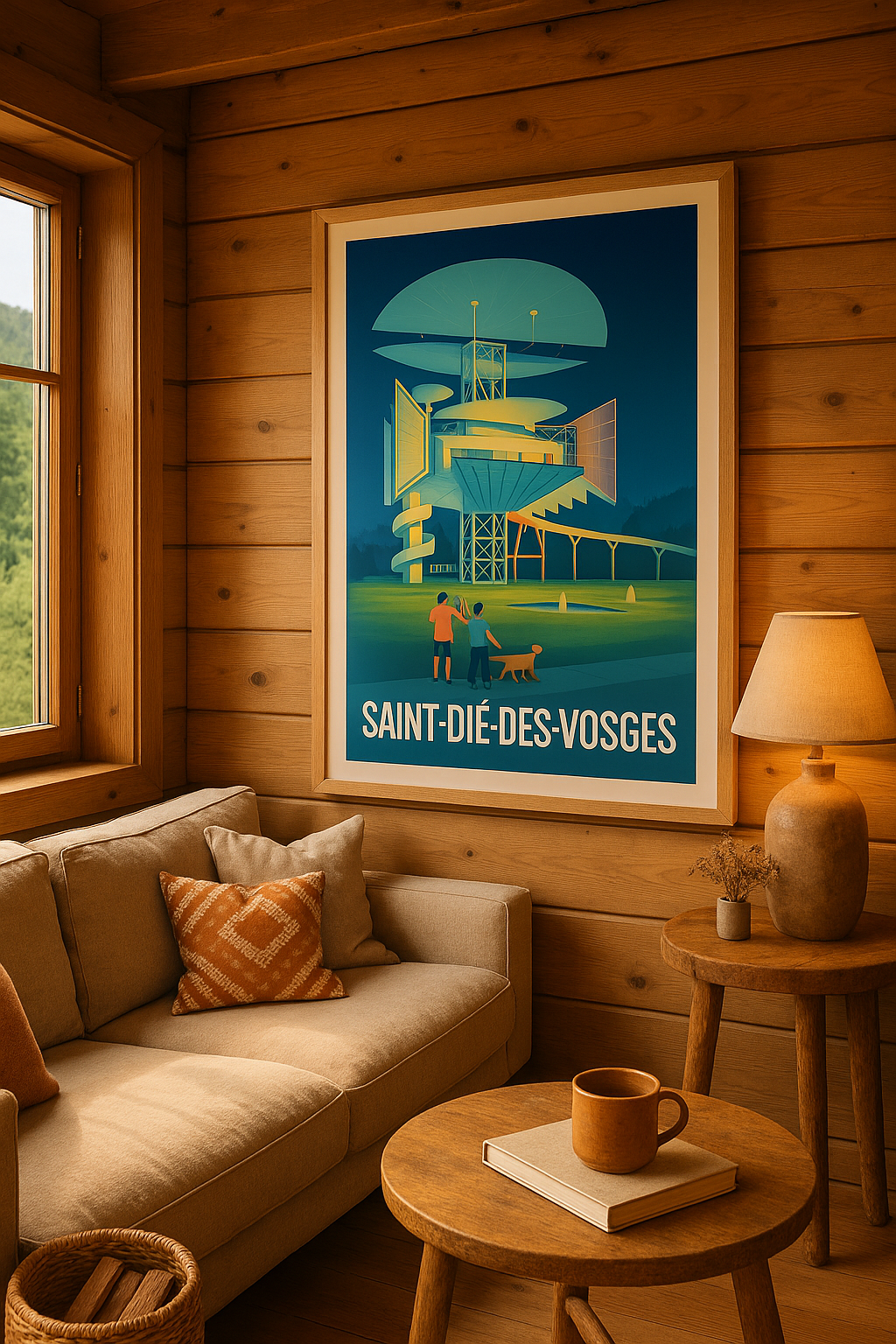 Affiche Saint-Dié-des-Vosges — Découverte architecturale nocturne · poster d'art de Saint-Dié-des-Vosges