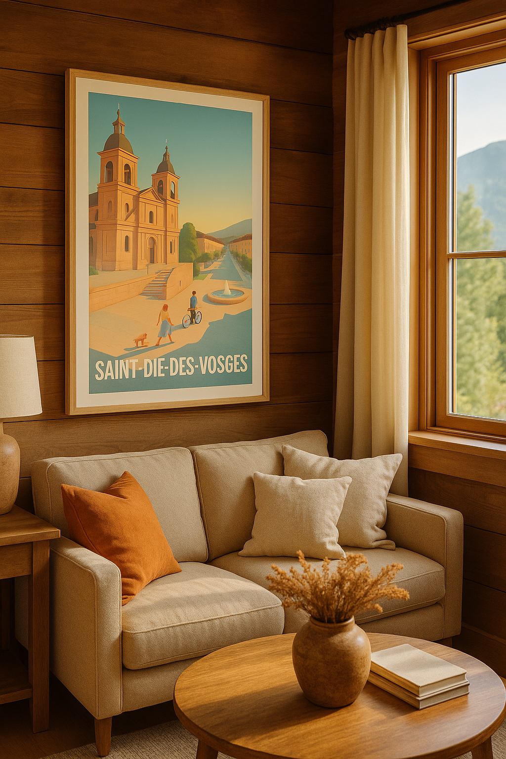 Affiche Saint-Dié-des-Vosges — Évasion paisible et lumineuse · poster d'art de Saint-Dié-des-Vosges