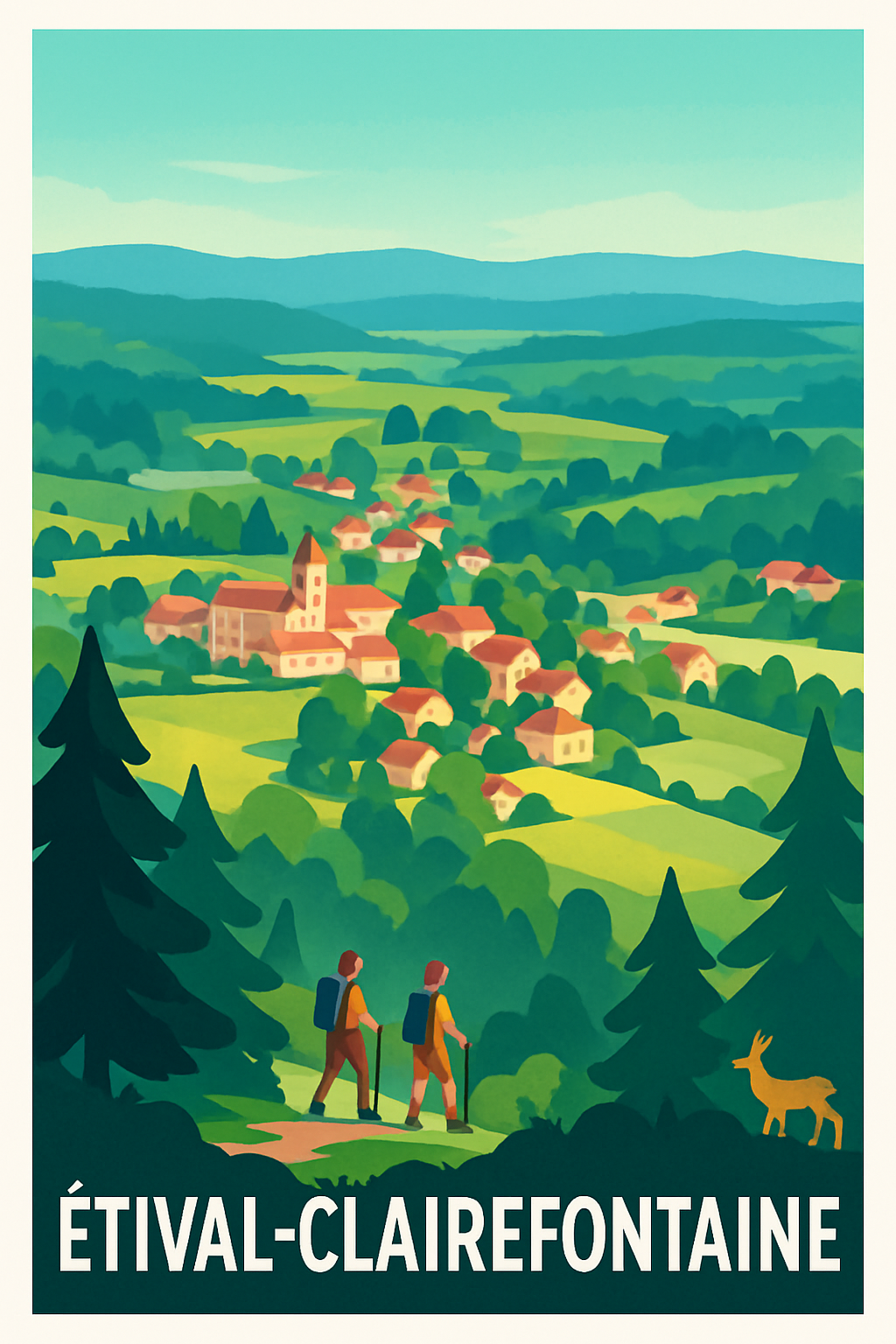 Vosges France Pas de Cadre / 20 × 30cm Affiche de Étival-Clairefontaine - Évasion nature et randonnée