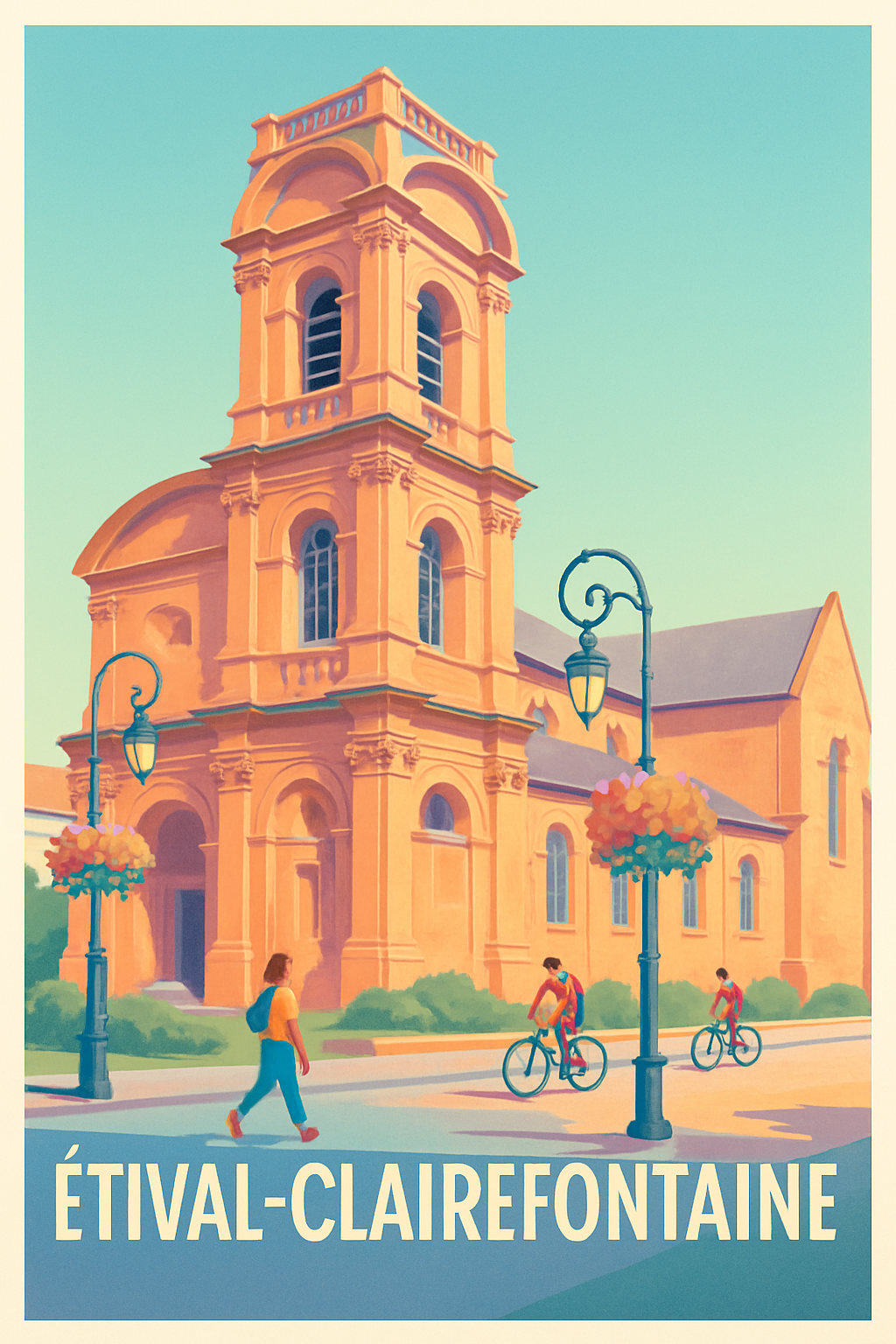 Vosges France Pas de Cadre / 20 × 30cm Affiche de Étival-Clairefontaine - Un joyau architectural à découvrir