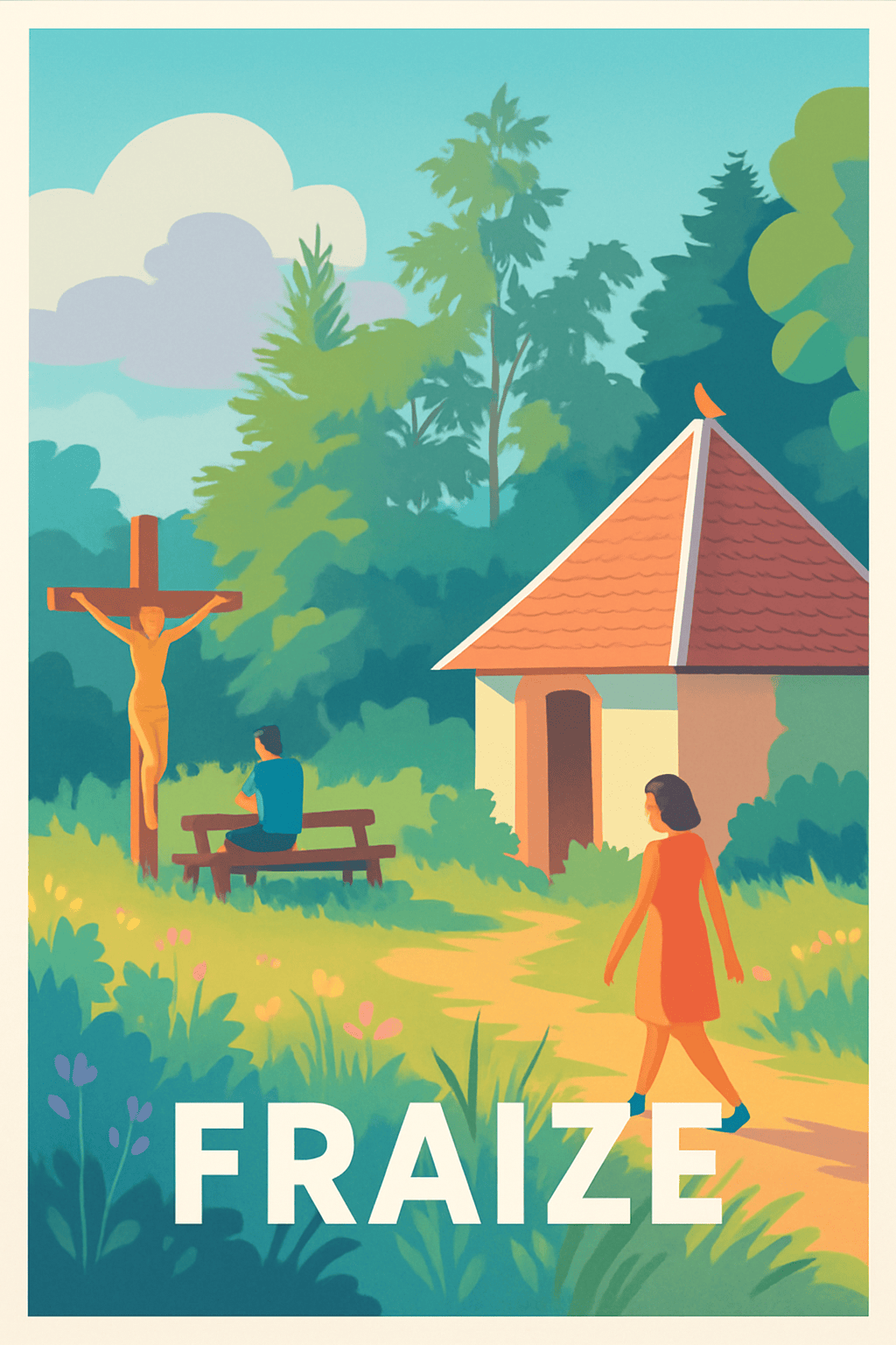 Vosges France Pas de Cadre / 20 × 30cm Affiche de Fraize - Escapade paisible au cœur de la nature